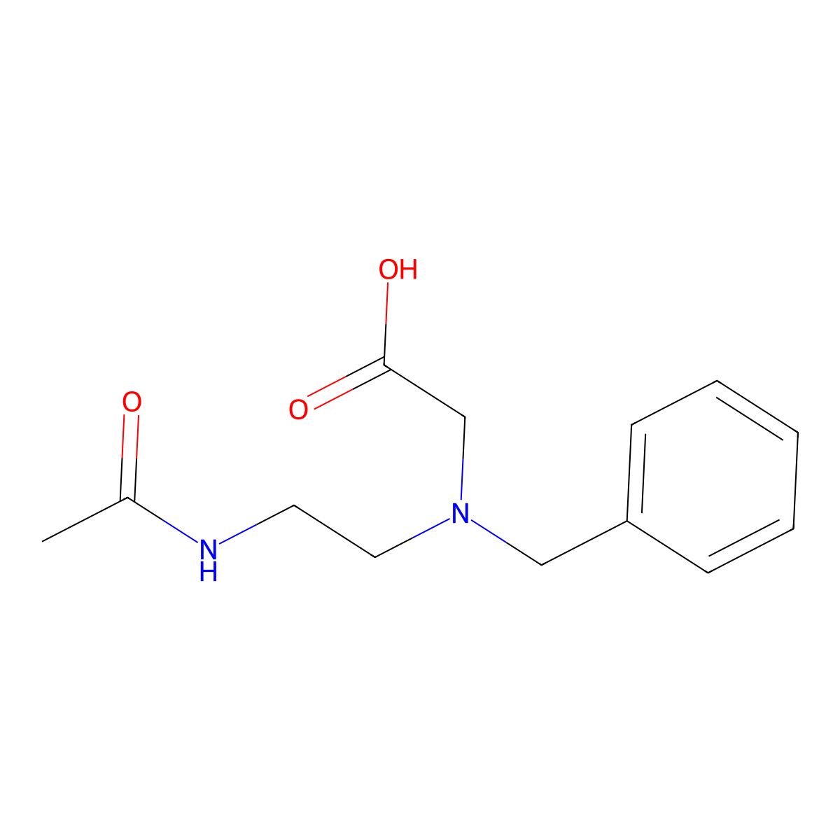 2-[Benzyl(2-acetamidoethyl)amino]acetic acid molecular structure, CAS 2164606-74-8