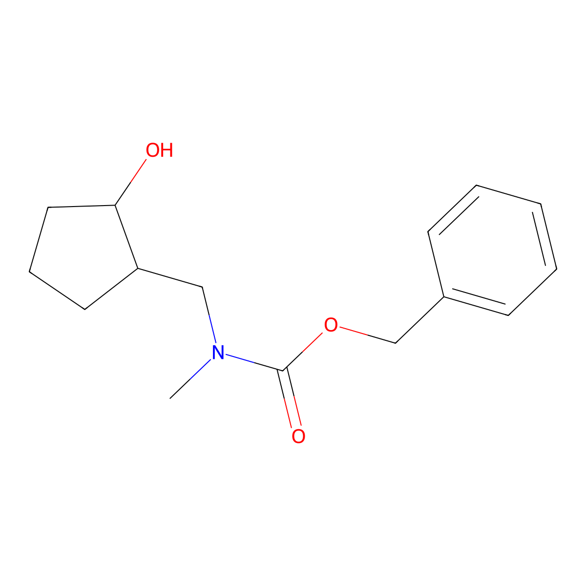 benzyl N-[(2-hydroxycyclopentyl)methyl]-N-methylcarbamate molecular structure, CAS 2164664-72-4