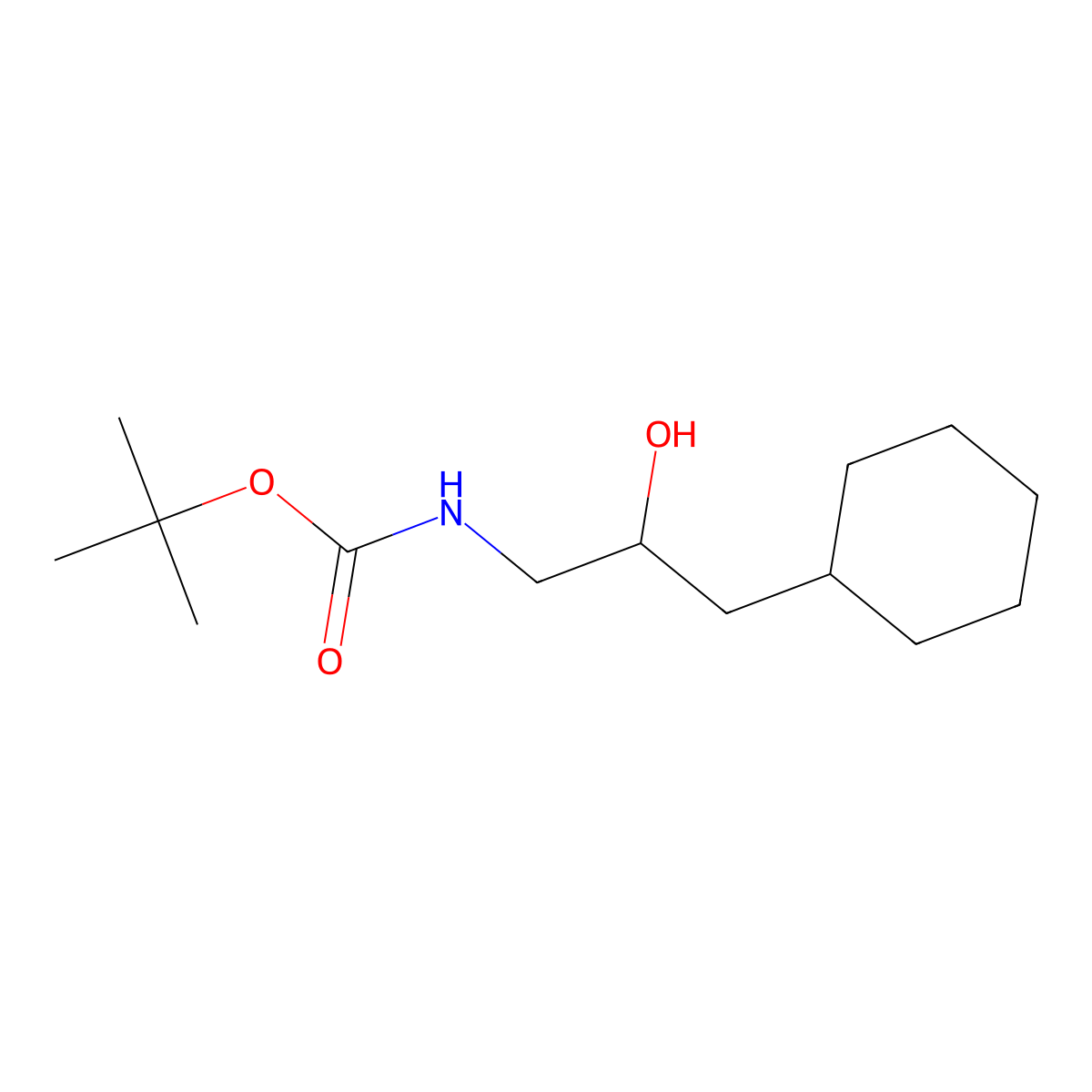tert-butyl N-(3-cyclohexyl-2-hydroxypropyl)carbamate molecular structure, CAS 2164672-14-2