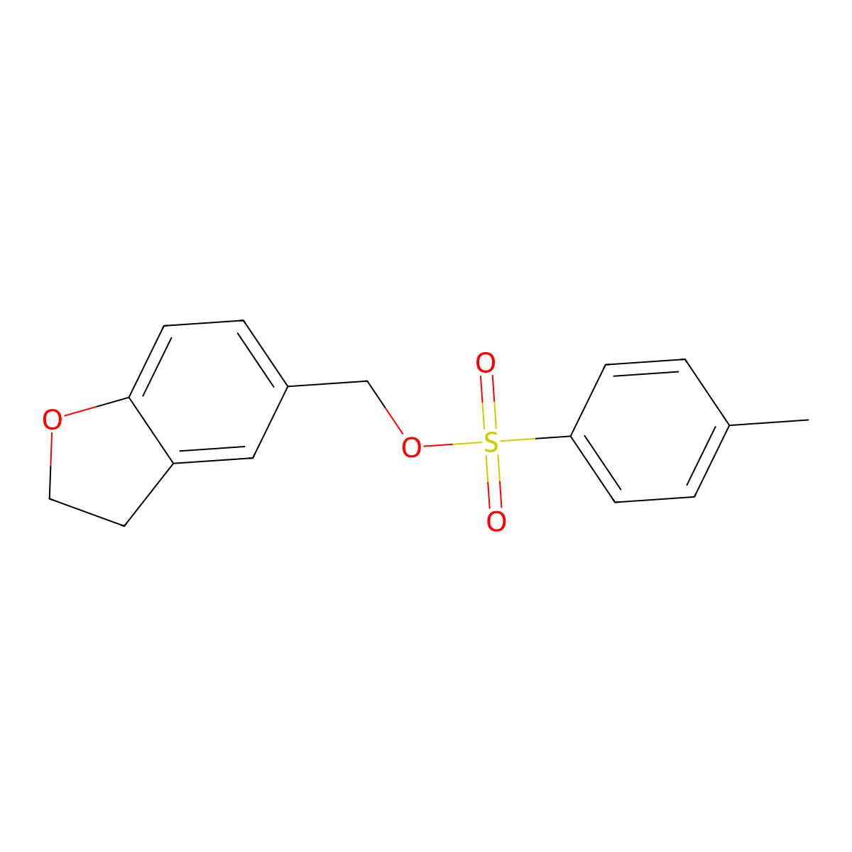 (2,3-Dihydro-1-benzofuran-5-yl)methyl 4-methylbenzene-1-sulfonate molecular structure, CAS 2164686-87-5