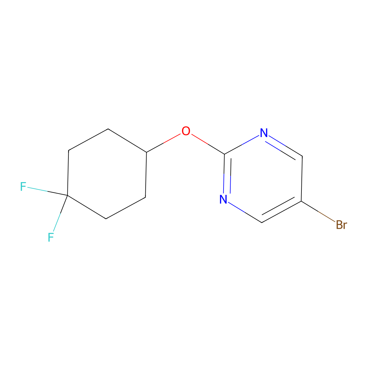 5-Bromo-2-[(4,4-difluorocyclohexyl)oxy]pyrimidine molecular structure, CAS 2164697-36-1