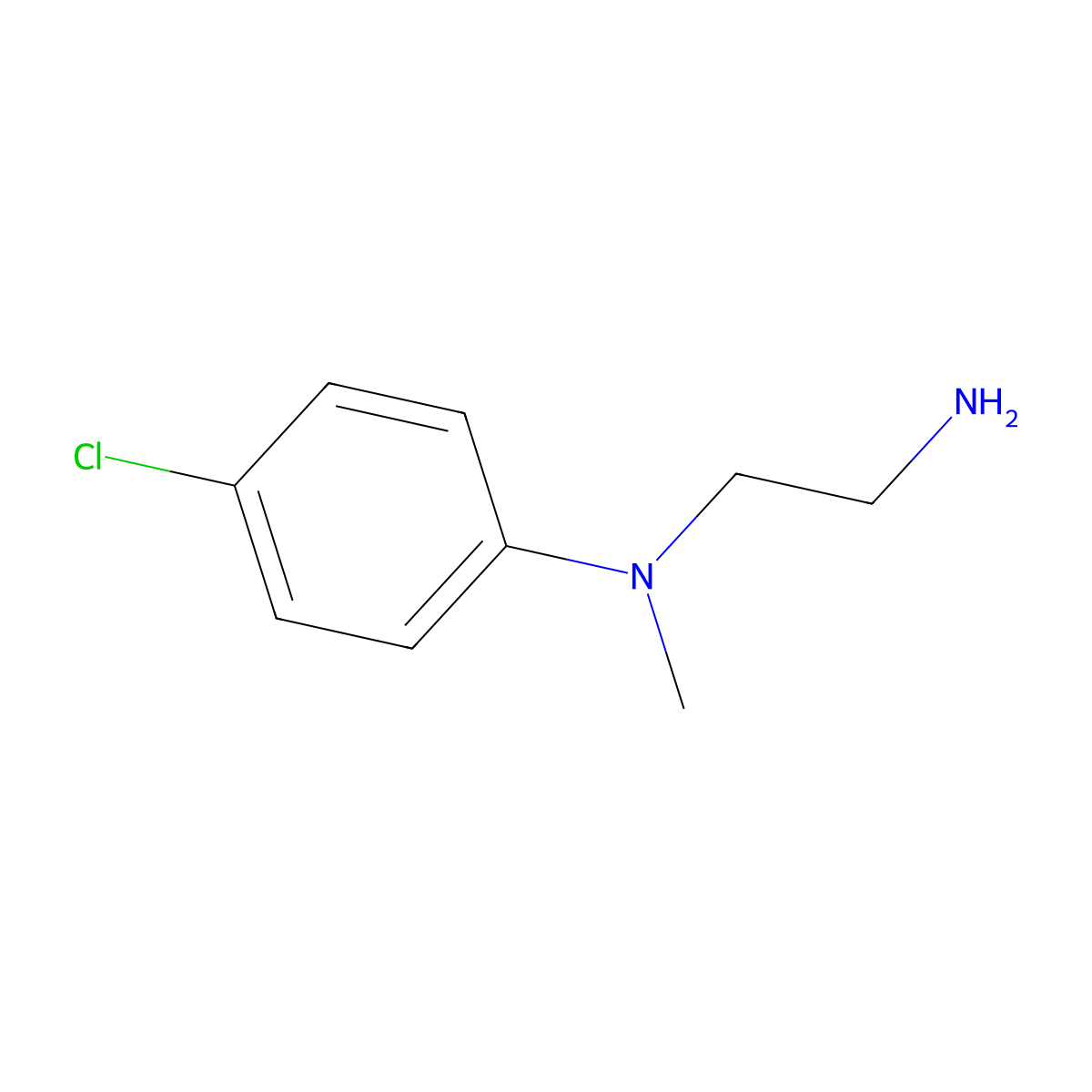 N-(4-Chlorophenyl)-N-methylethylenediamine molecular structure, CAS 21647-84-7