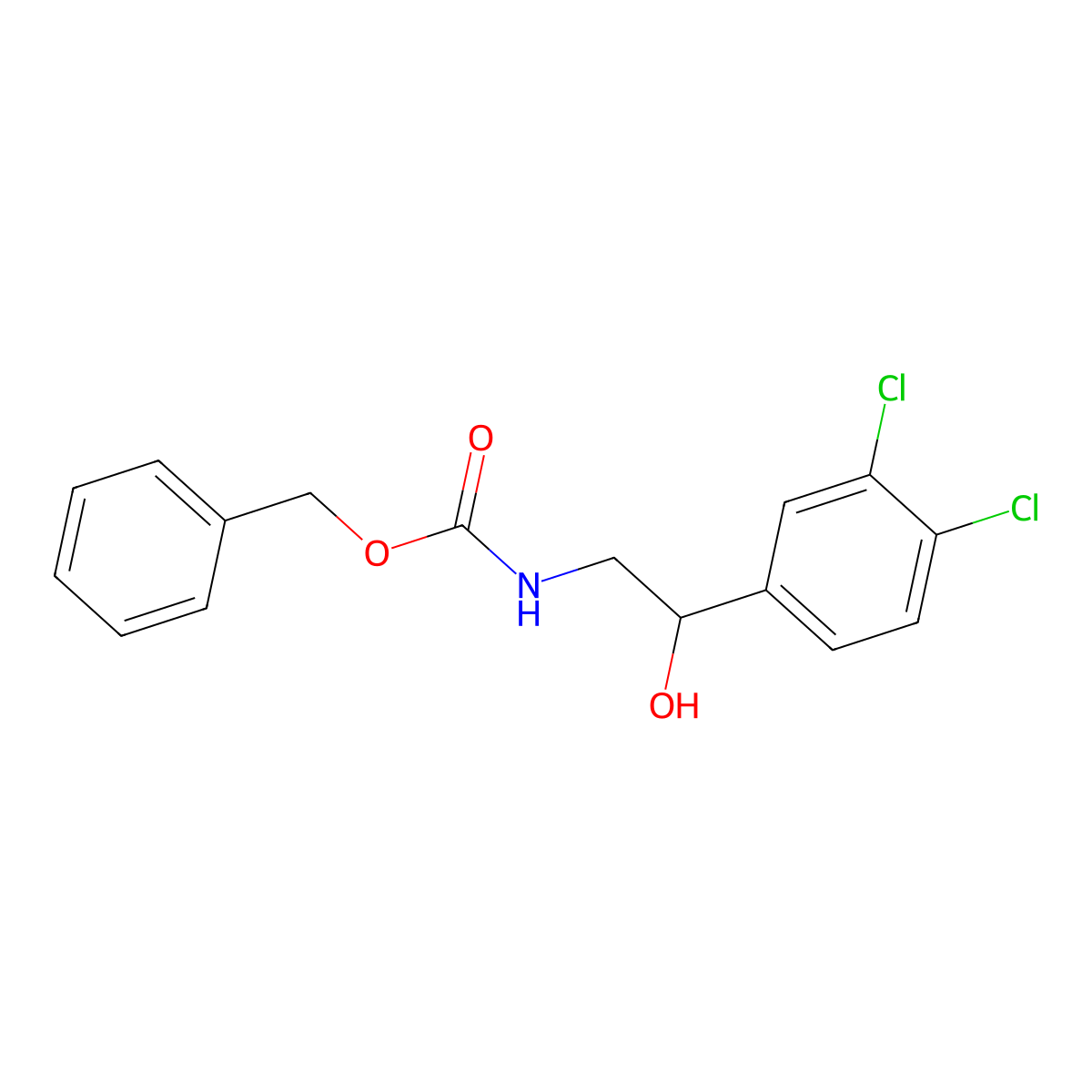 benzyl N-[2-(3,4-dichlorophenyl)-2-hydroxyethyl]carbamate molecular structure, CAS 2164757-53-1