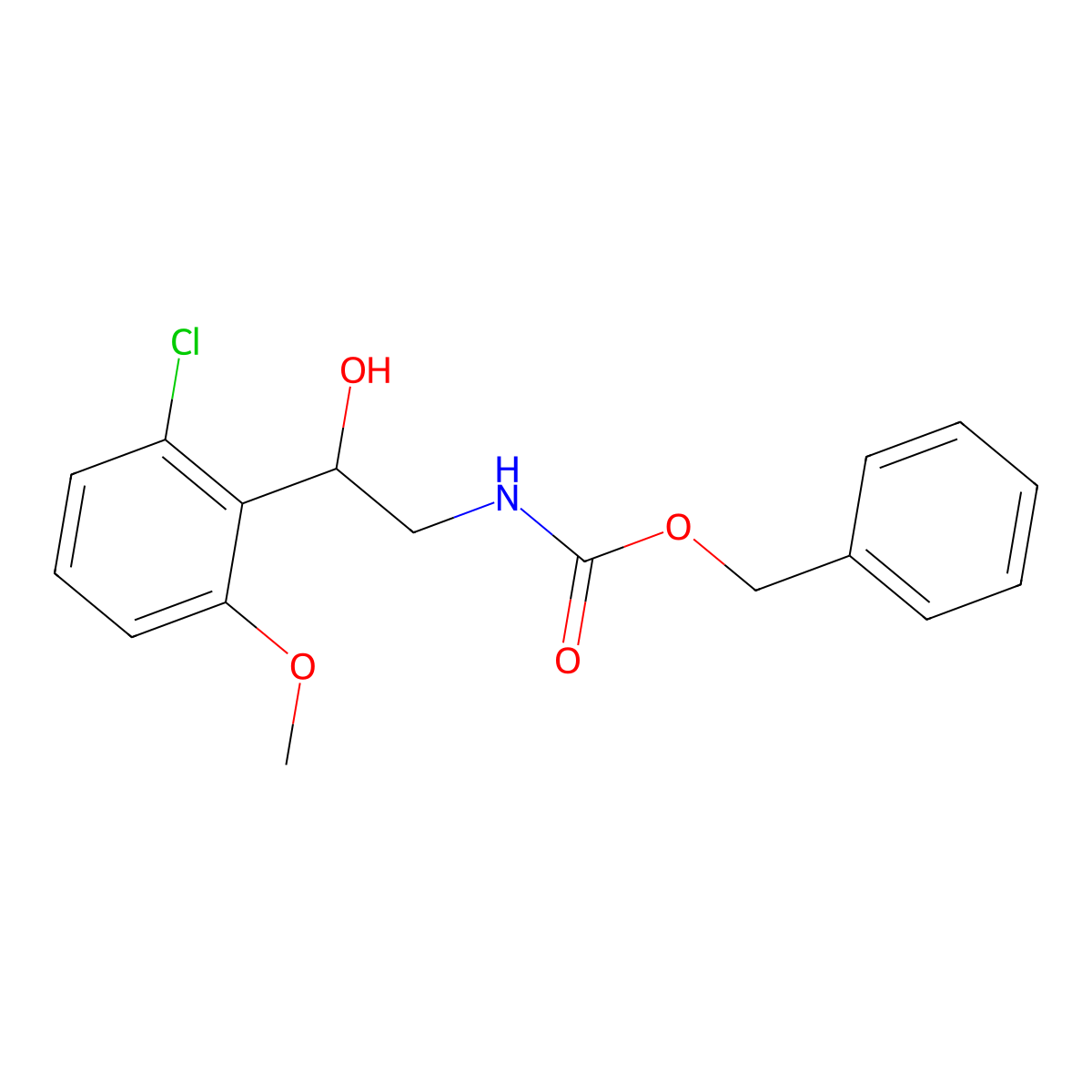 benzyl N-[2-(2-chloro-6-methoxyphenyl)-2-hydroxyethyl]carbamate molecular structure, CAS 2164787-59-9
