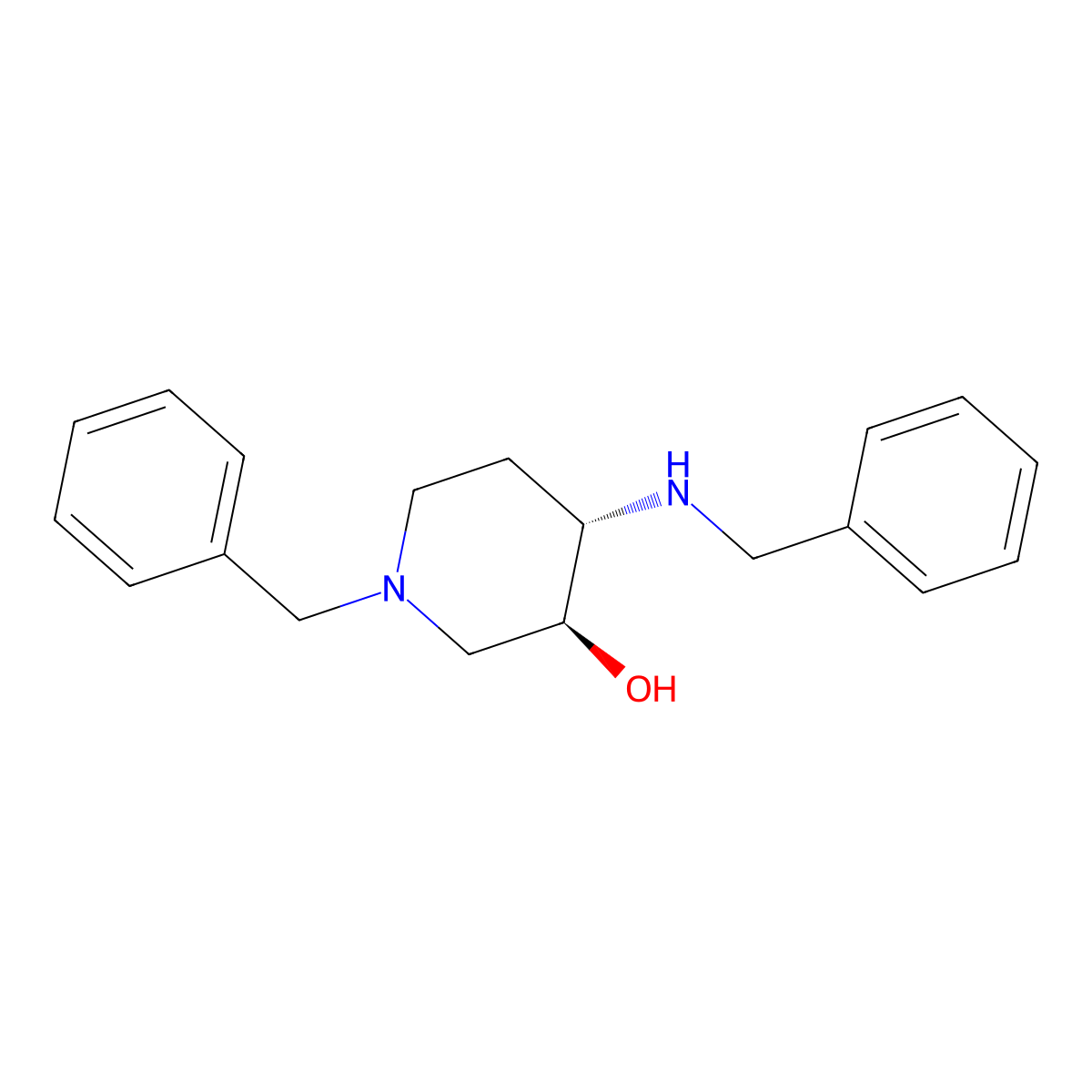 (3S,4S)-1-benzyl-4-(benzylamino)piperidin-3-ol molecular structure, CAS 216481-22-0