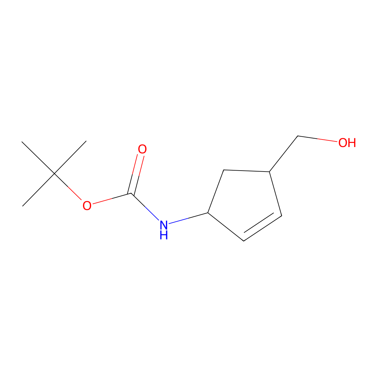 tert-Butyl (4-(hydroxymethyl)cyclopent-2-en-1-yl)carbamate molecular structure, CAS 216481-83-3