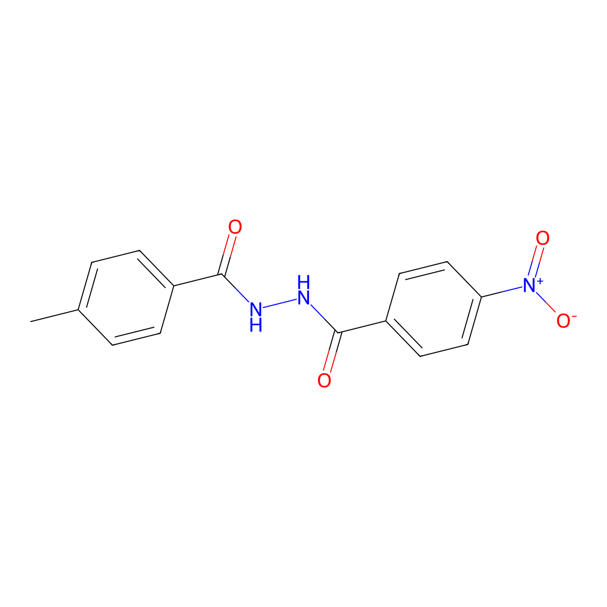 4-methyl-N'-(4-nitrobenzoyl)benzohydrazide molecular structure, CAS 216483-12-4