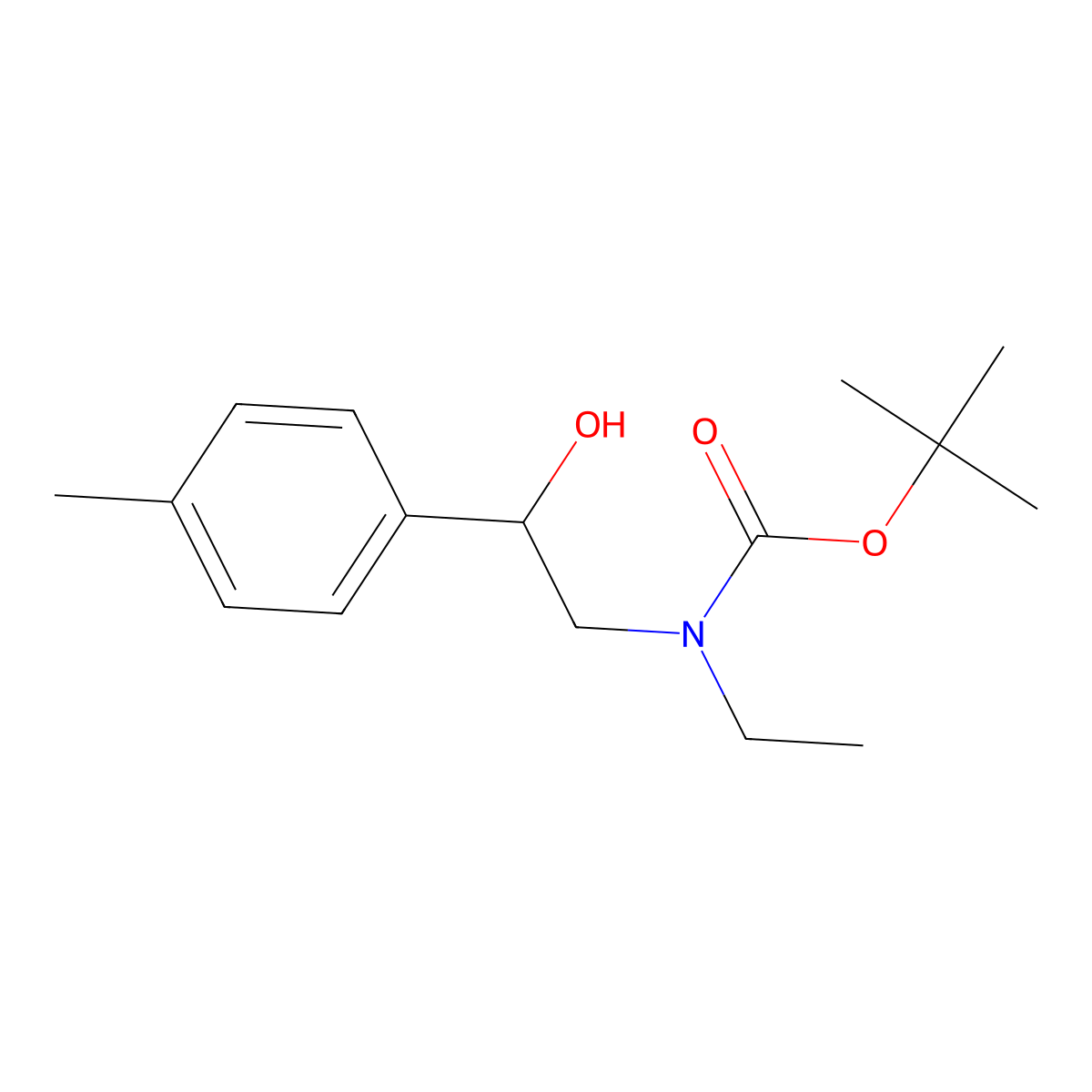 tert-butyl N-ethyl-N-[2-hydroxy-2-(4-methylphenyl)ethyl]carbamate molecular structure, CAS 2164840-89-3