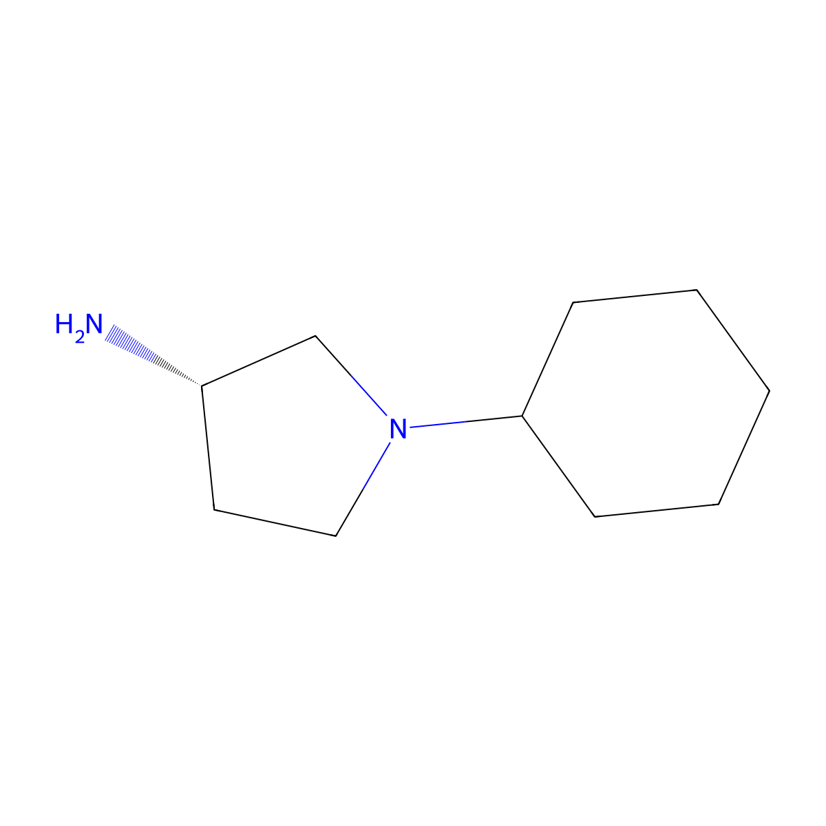 (3s)-1-Cyclohexylpyrrolidin-3-amine molecular structure, CAS 216489-69-9