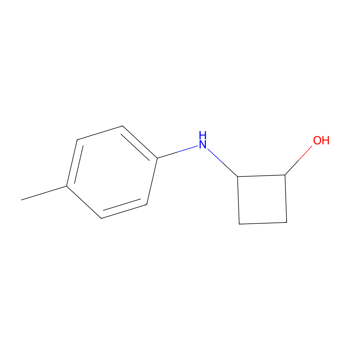 2-[(4-Methylphenyl)amino]cyclobutan-1-ol molecular structure, CAS 2164913-53-3