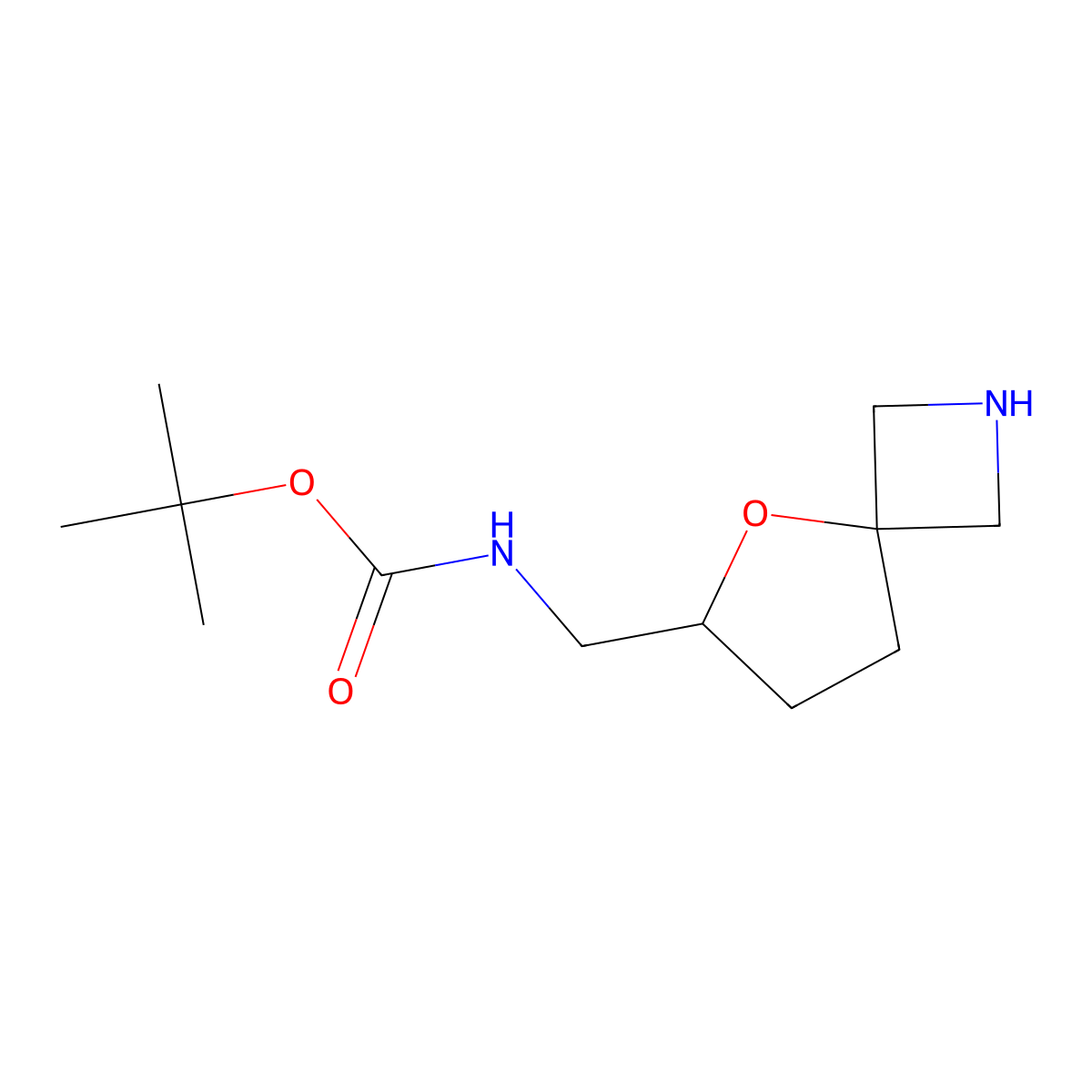 tert-butyl N-({5-oxa-2-azaspiro[3.4]octan-6-yl}methyl)carbamate molecular structure, CAS 2164953-43-7