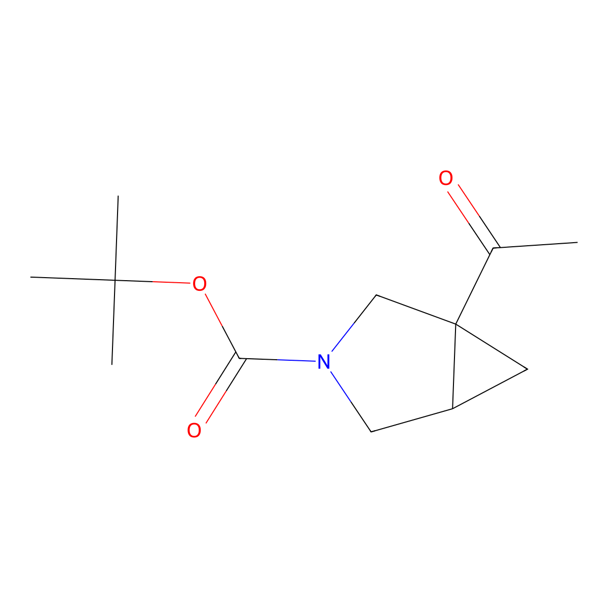 Tert-butyl 1-acetyl-3-azabicyclo[3.1.0]hexane-3-carboxylate molecular structure, CAS 2164962-36-9