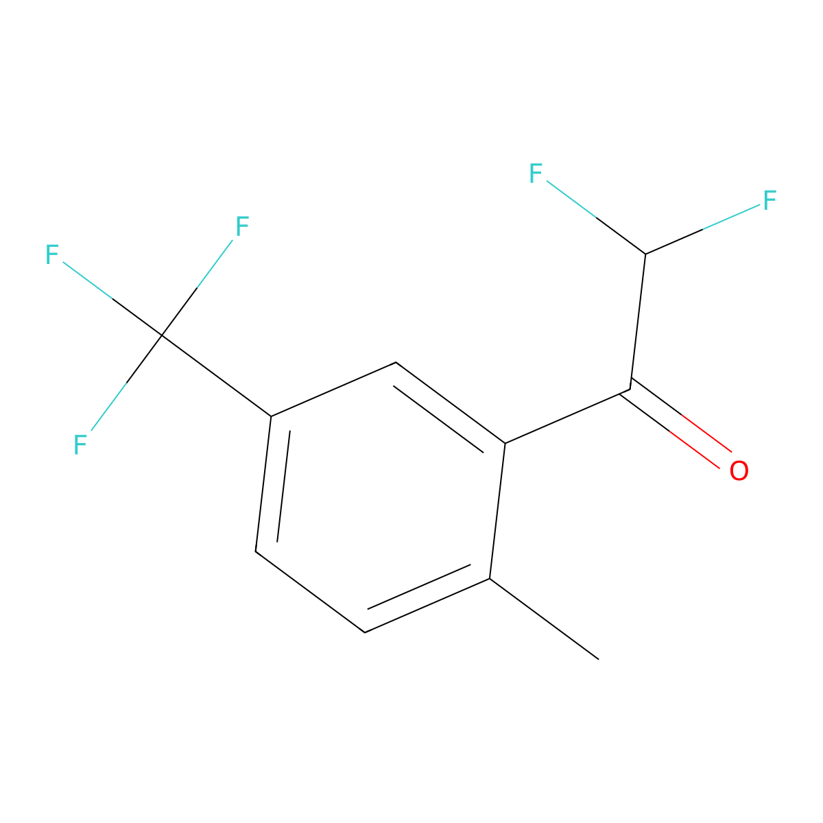 2,2-Difluoro-1-(2-methyl-5-(trifluoromethyl)phenyl)ethanone molecular structure, CAS 2164967-65-9
