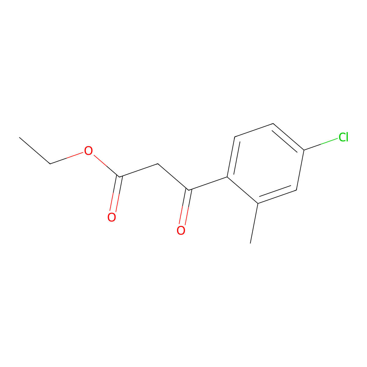 Ethyl 3-(4-chloro-2-methylphenyl)-3-oxopropanoate molecular structure, CAS 2164974-12-1