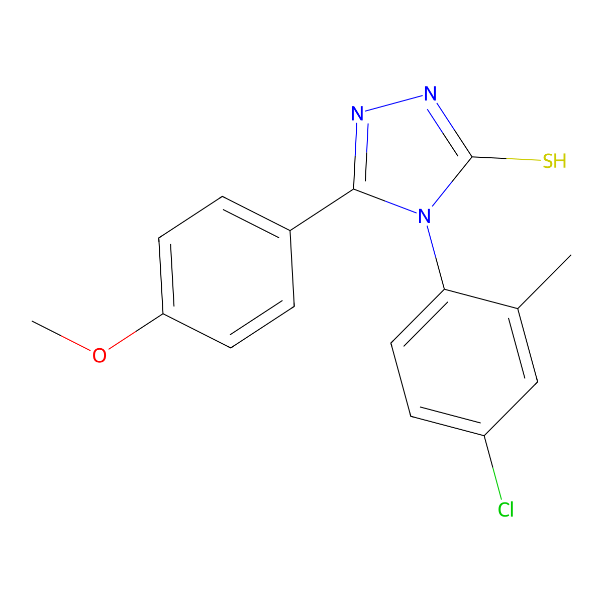 4-(4-Chloro-2-methylphenyl)-5-(4-methoxyphenyl)-4H-1,2,4-triazole-3-thiol molecular structure, CAS 216501-15-4