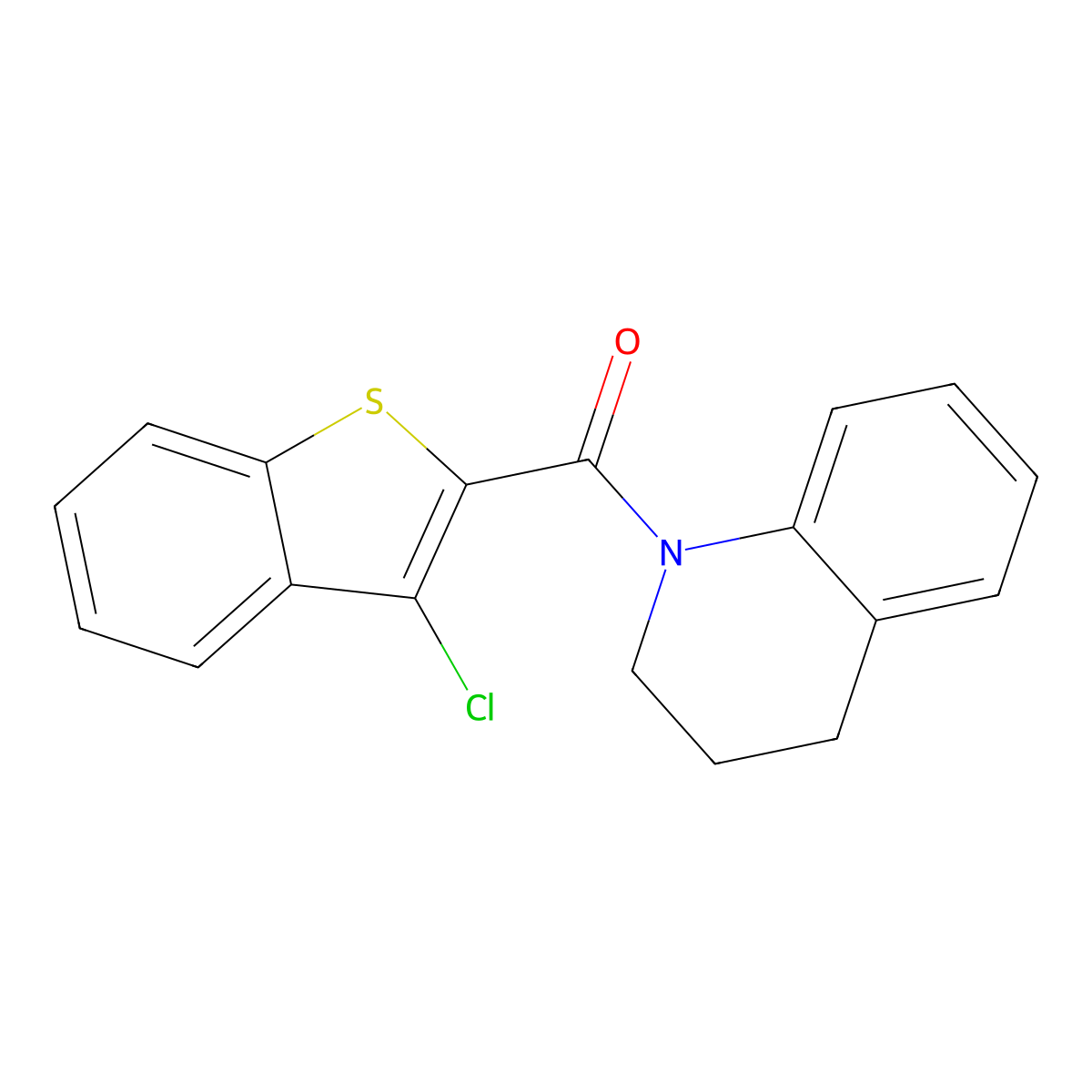 (3-Chlorobenzo[b]thiophen-2-yl)(3,4-dihydroquinolin-1(2H)-yl)methanone molecular structure, CAS 216501-54-1