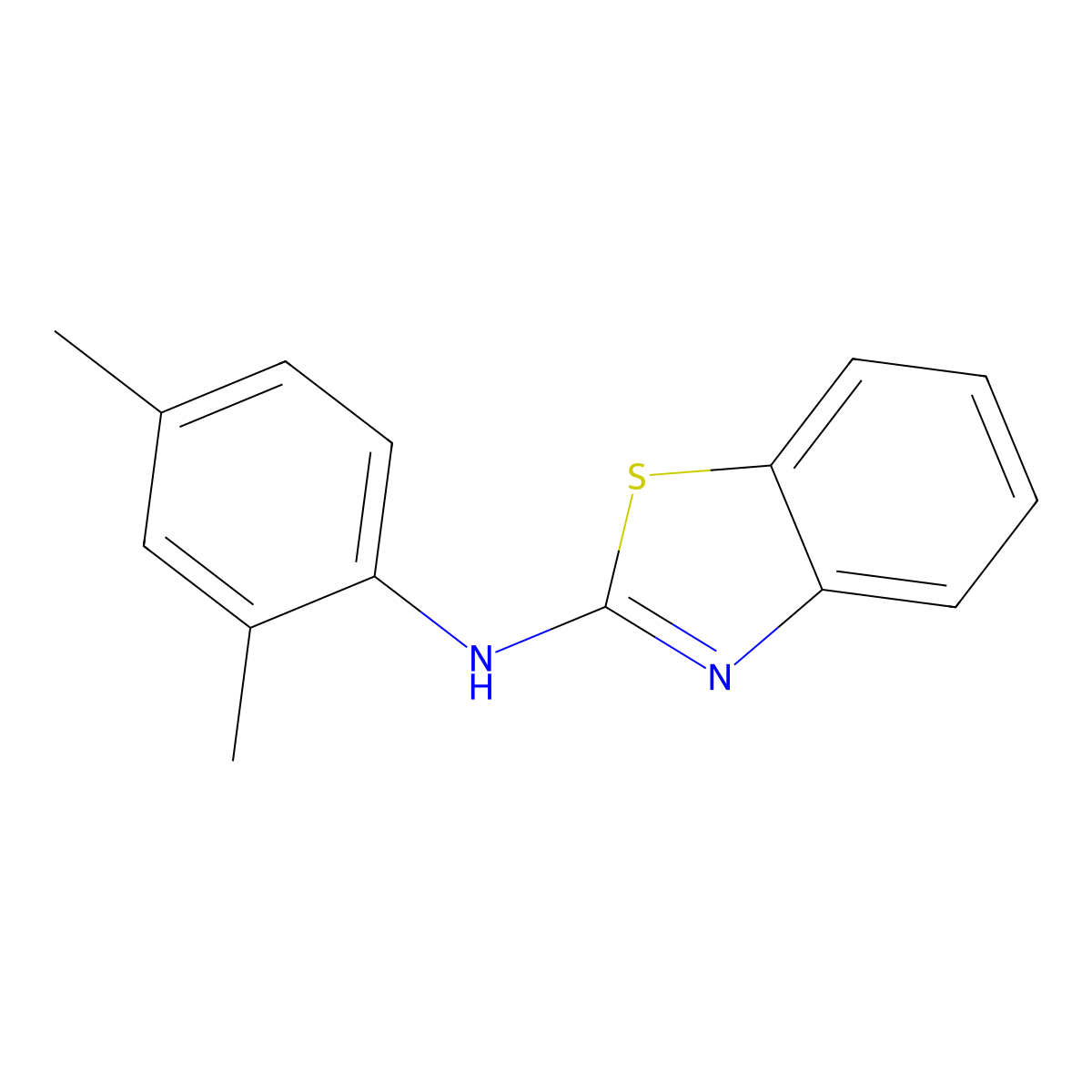 N-(2,4-dimethylphenyl)-1,3-benzothiazol-2-amine molecular structure, CAS 216502-42-0