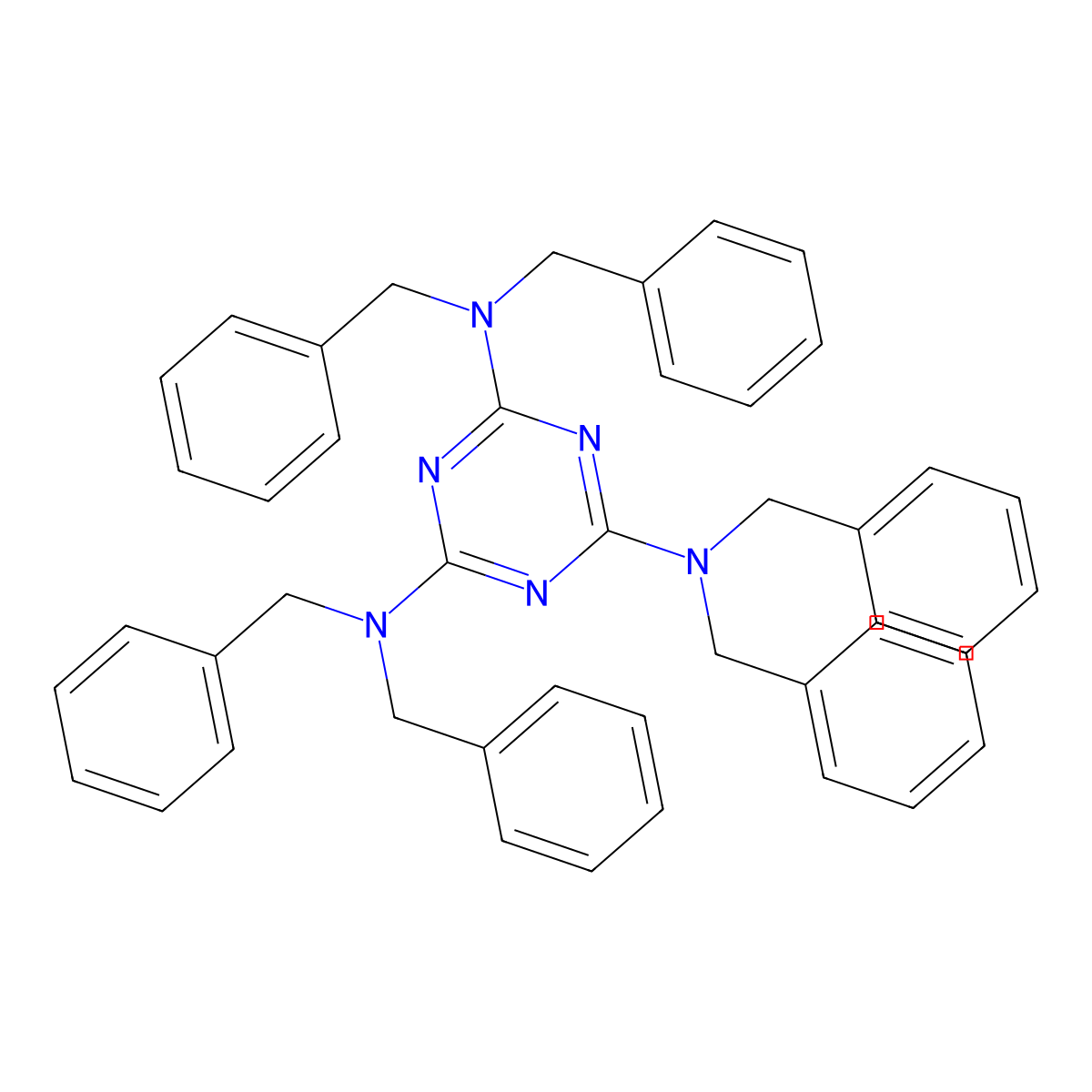 N2,N2,N4,N4,N6,N6-hexabenzyl-1,3,5-triazine-2,4,6-triamine molecular structure, CAS 216503-66-1