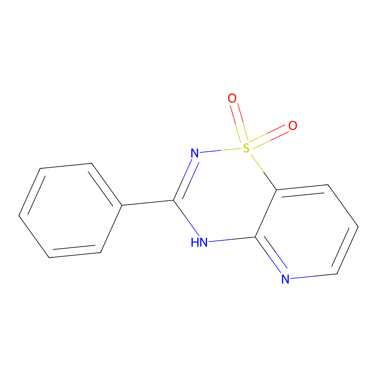 3-phenyl-4H-pyrido[2,3-e][1,2,4]thiadiazine 1,1-dioxide molecular structure, CAS 216507-85-6