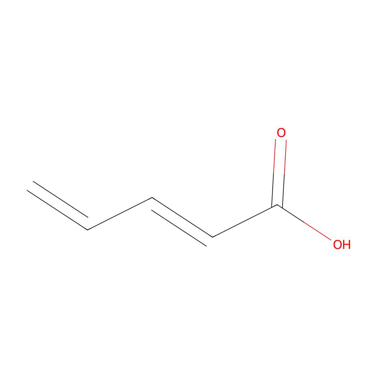 Penta-2,4-dienoic acid molecular structure, CAS 21651-12-7