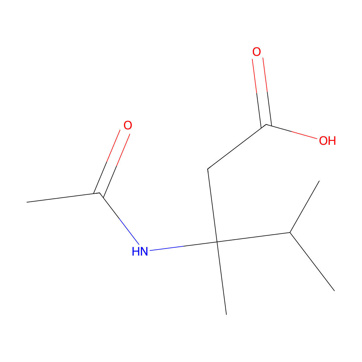 3-Acetamido-3,4-dimethylpentanoic acid molecular structure, CAS 2165116-88-9