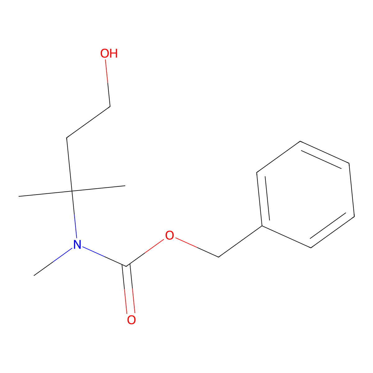 benzyl N-(4-hydroxy-2-methylbutan-2-yl)-N-methylcarbamate molecular structure, CAS 2165126-16-7