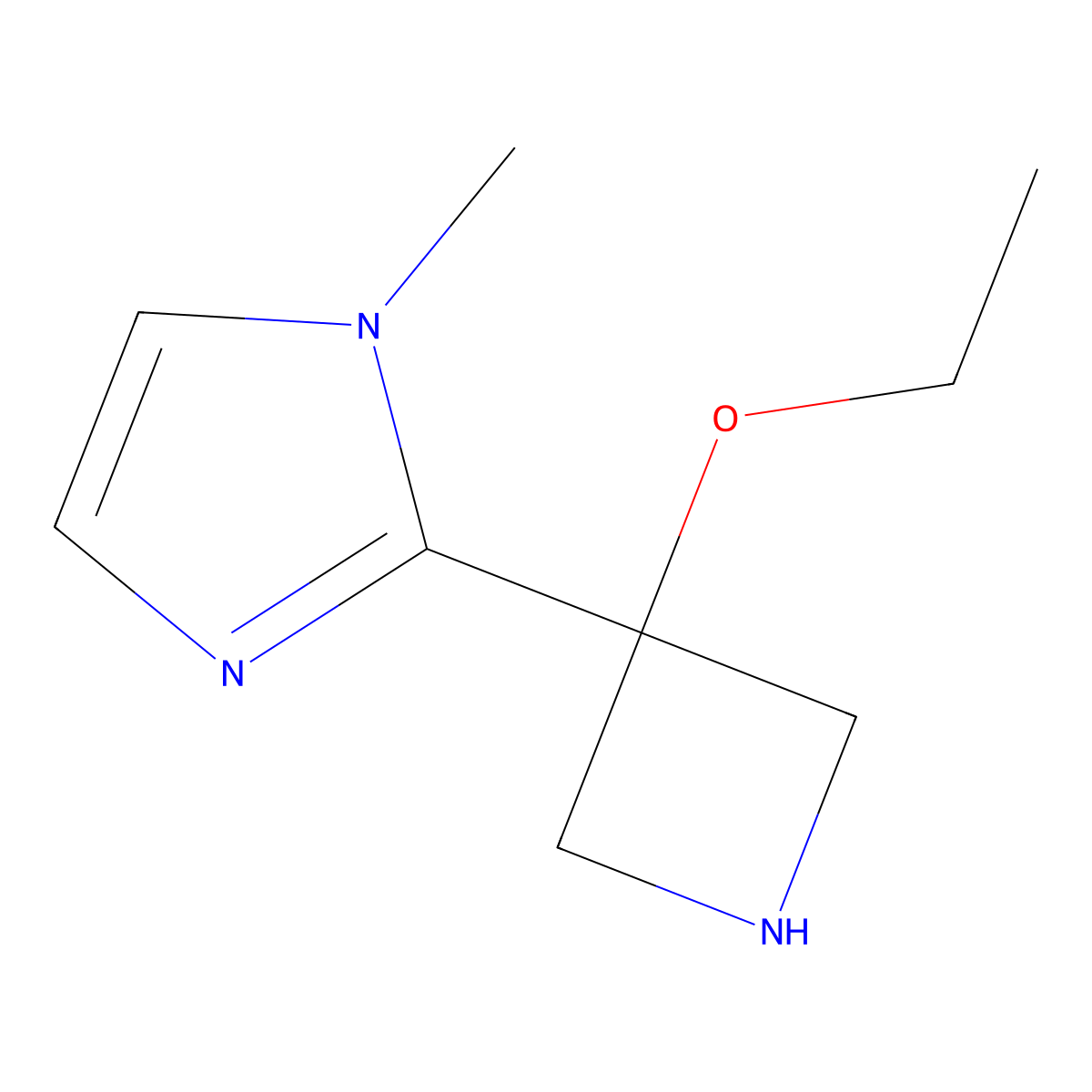 2-(3-ethoxyazetidin-3-yl)-1-methyl-1H-imidazole molecular structure, CAS 2165146-81-4