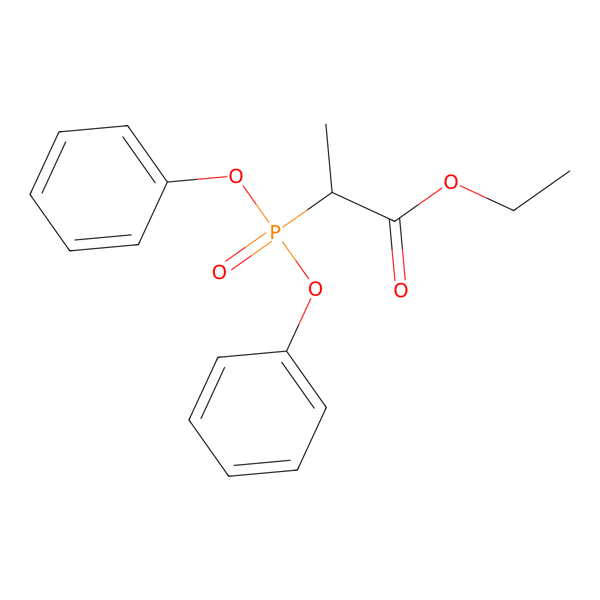 Ethyl 2-(diphenoxyphosphoryl)propanoate molecular structure, CAS 216519-84-5