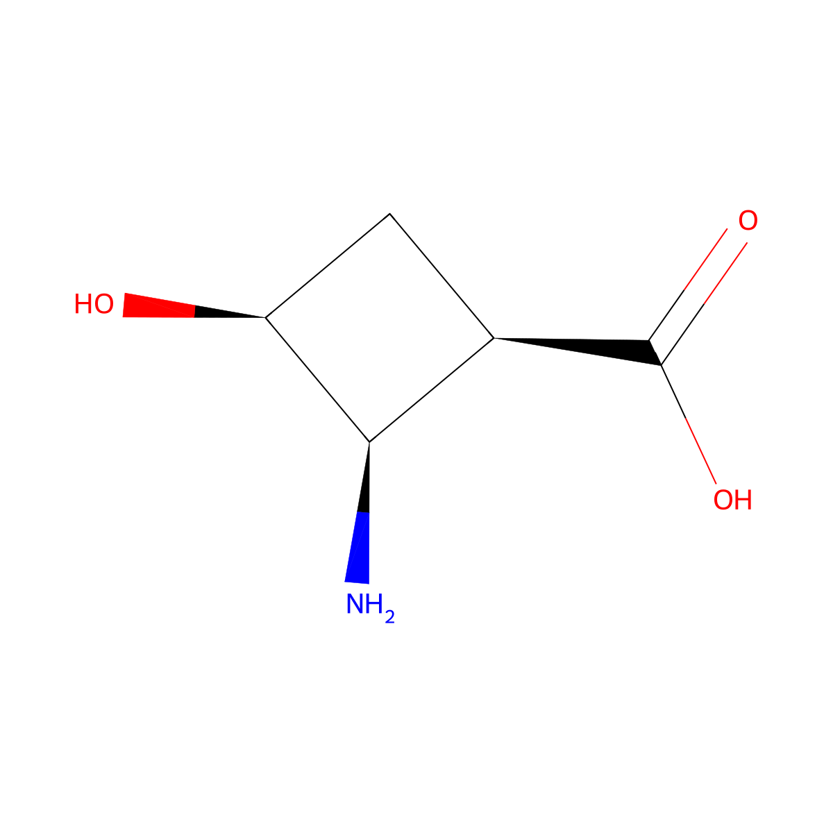 (1R,2R,3S)-2-amino-3-hydroxycyclobutane-1-carboxylic acid molecular structure, CAS 2165190-24-7
