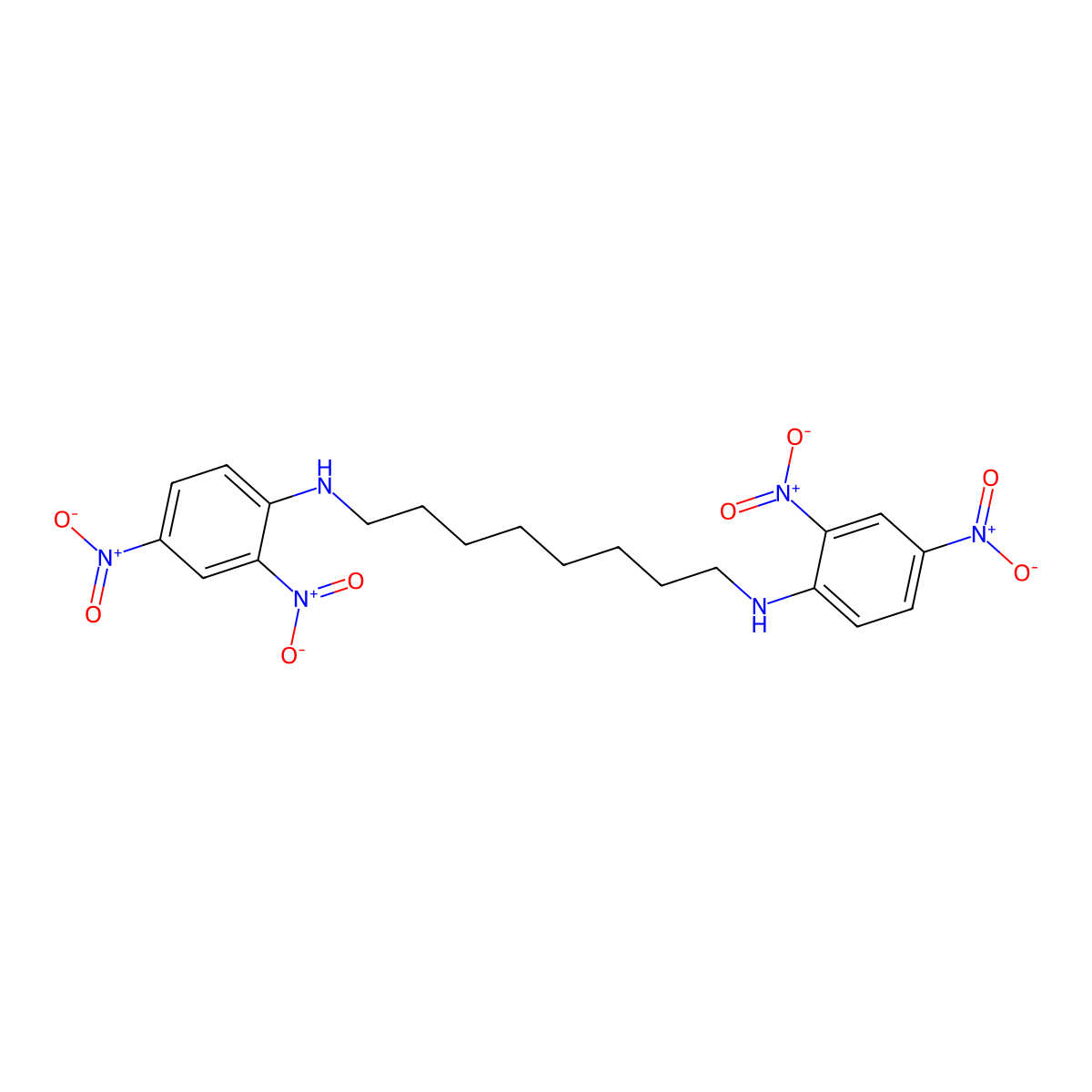 N,N'-bis(2,4-dinitrophenyl)octane-1,8-diamine molecular structure, CAS 21653-94-1