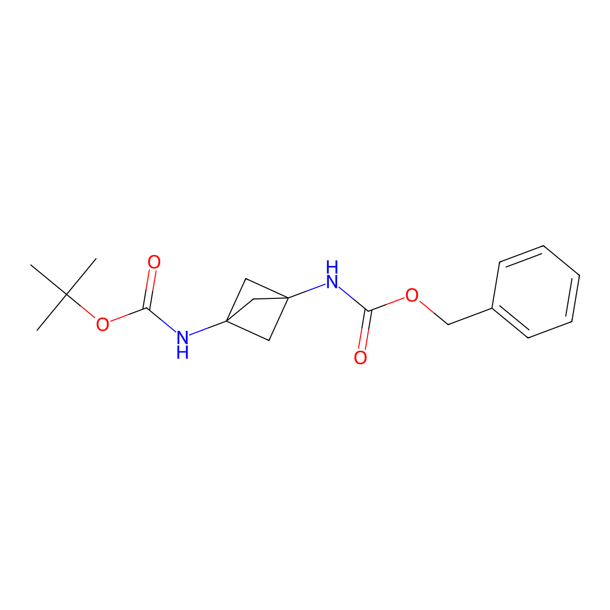 Benzyltert-butylbicyclo[1.1.1]pentane-1,3-diyldicarbamate molecular structure, CAS 2165347-53-3
