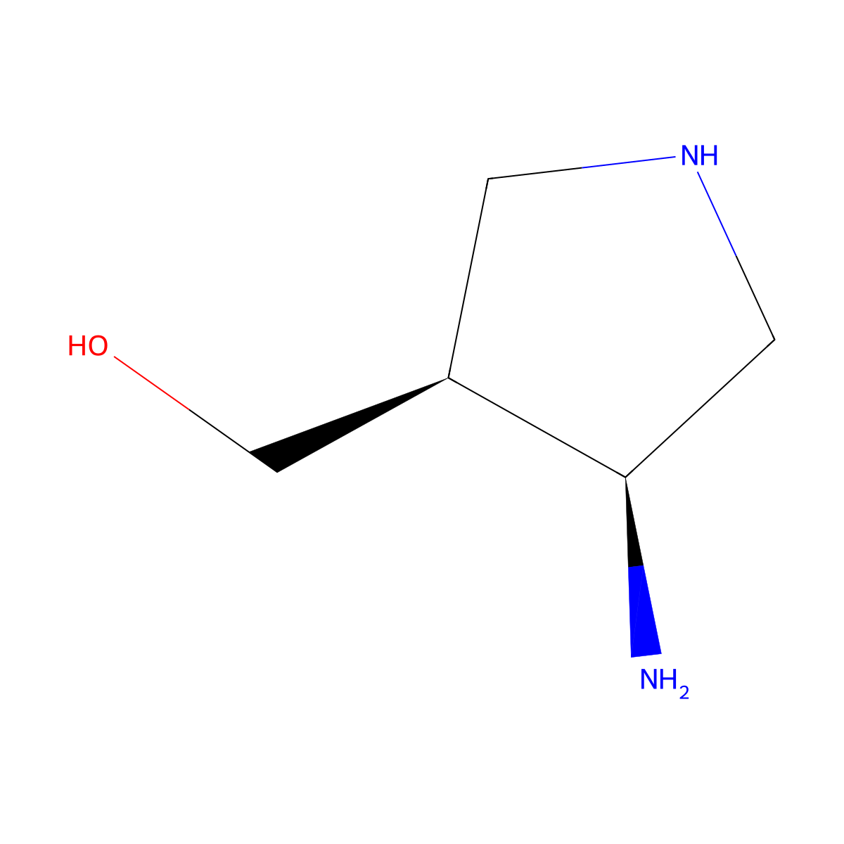 rac-[(3R,4R)-4-aminopyrrolidin-3-yl]methanol molecular structure, CAS 2165377-16-0