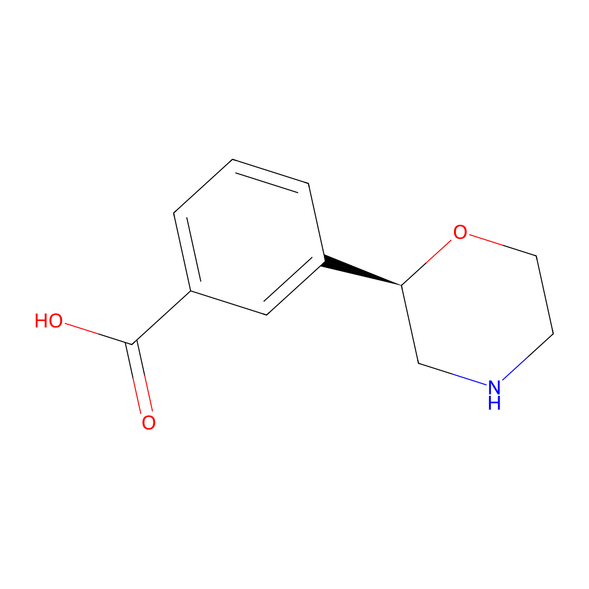 (R)-3-(Morpholin-2-yl)benzoic acid molecular structure, CAS 2165380-05-0