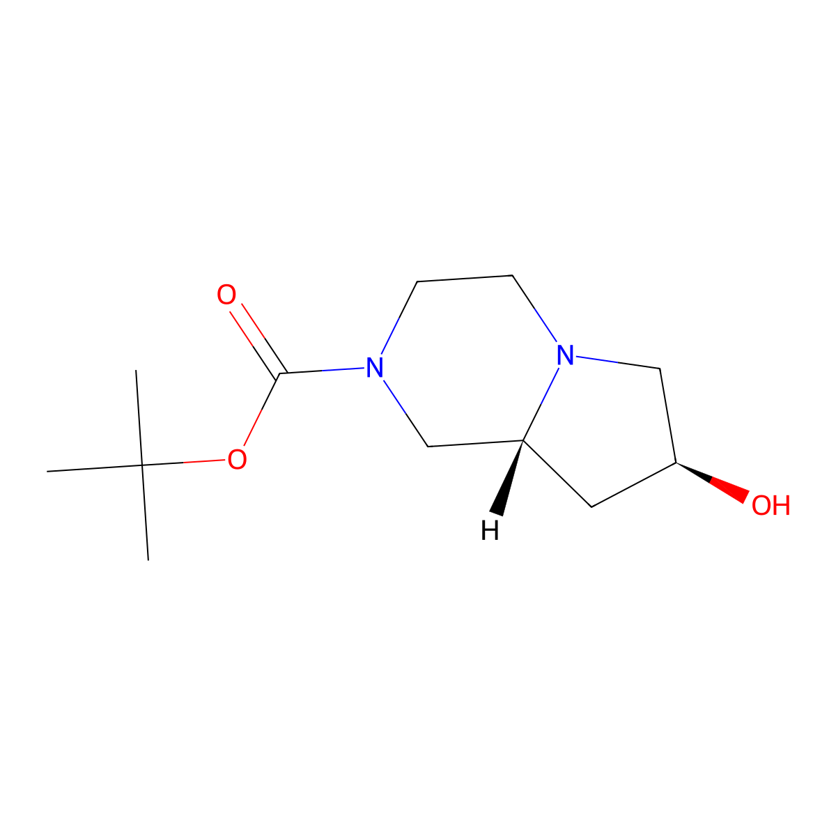 tert-Butyl (7S,8aR)-7-hydroxyhexahydropyrrolo[1,2-a]pyrazine-2(1H)-carboxylate molecular structure, CAS 2165392-98-1