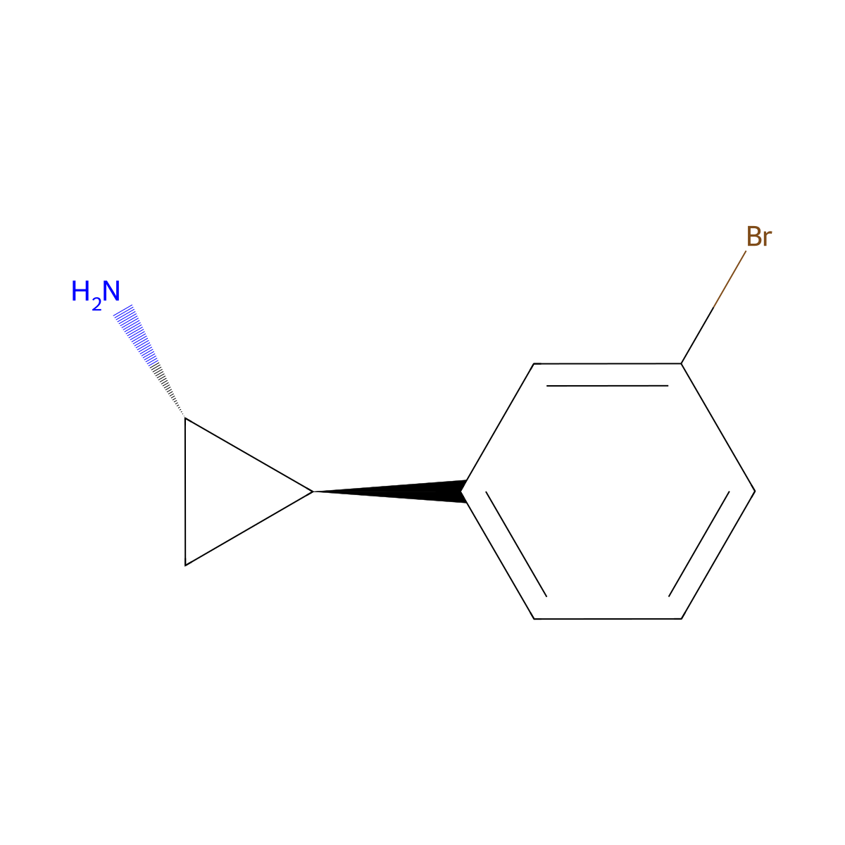 (1S,2R)-2-(3-Bromophenyl)cyclopropan-1-amine molecular structure, CAS 2165397-04-4