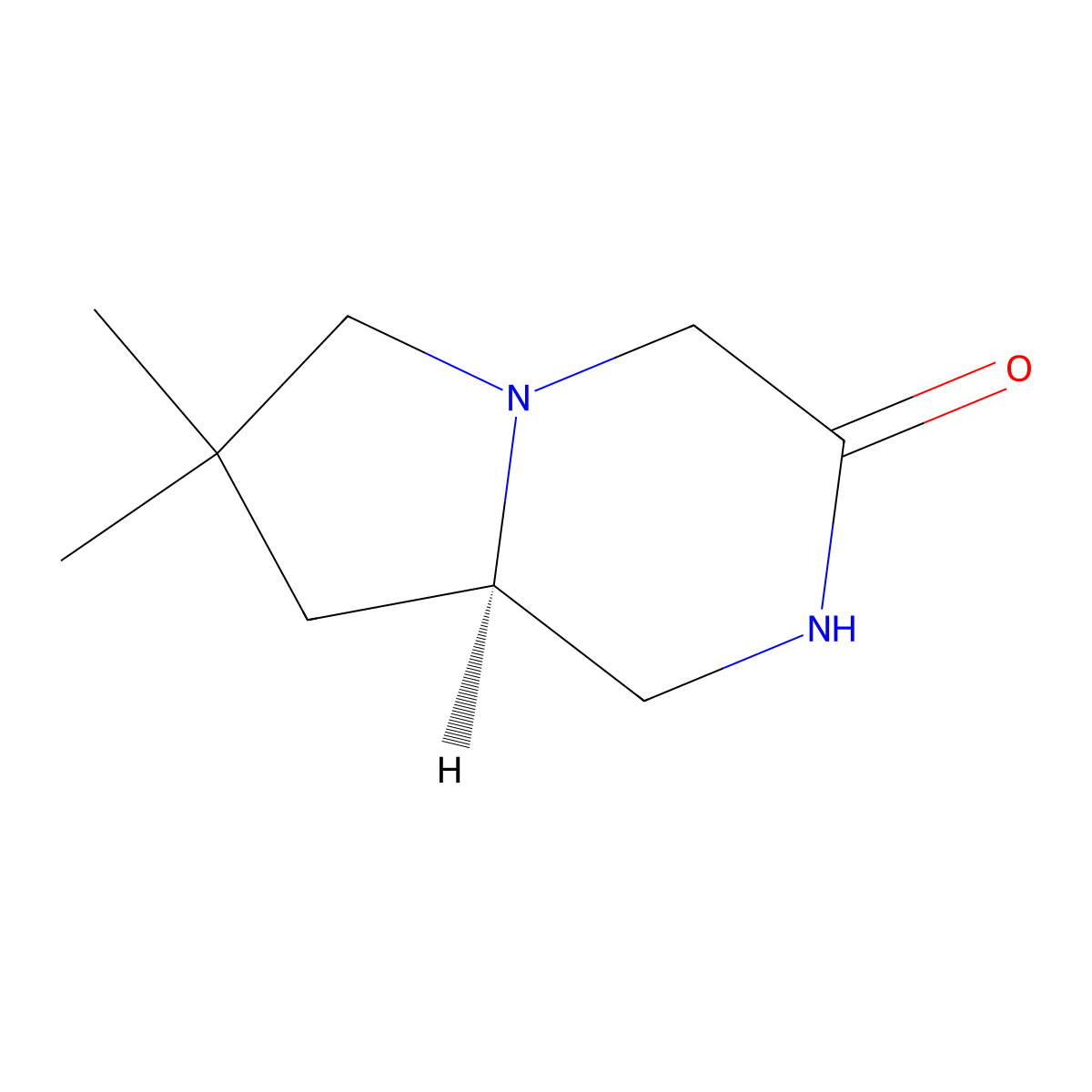 (R)-7,7-Dimethylhexahydropyrrolo[1,2-a]pyrazin-3(4H)-one molecular structure, CAS 2165399-31-3