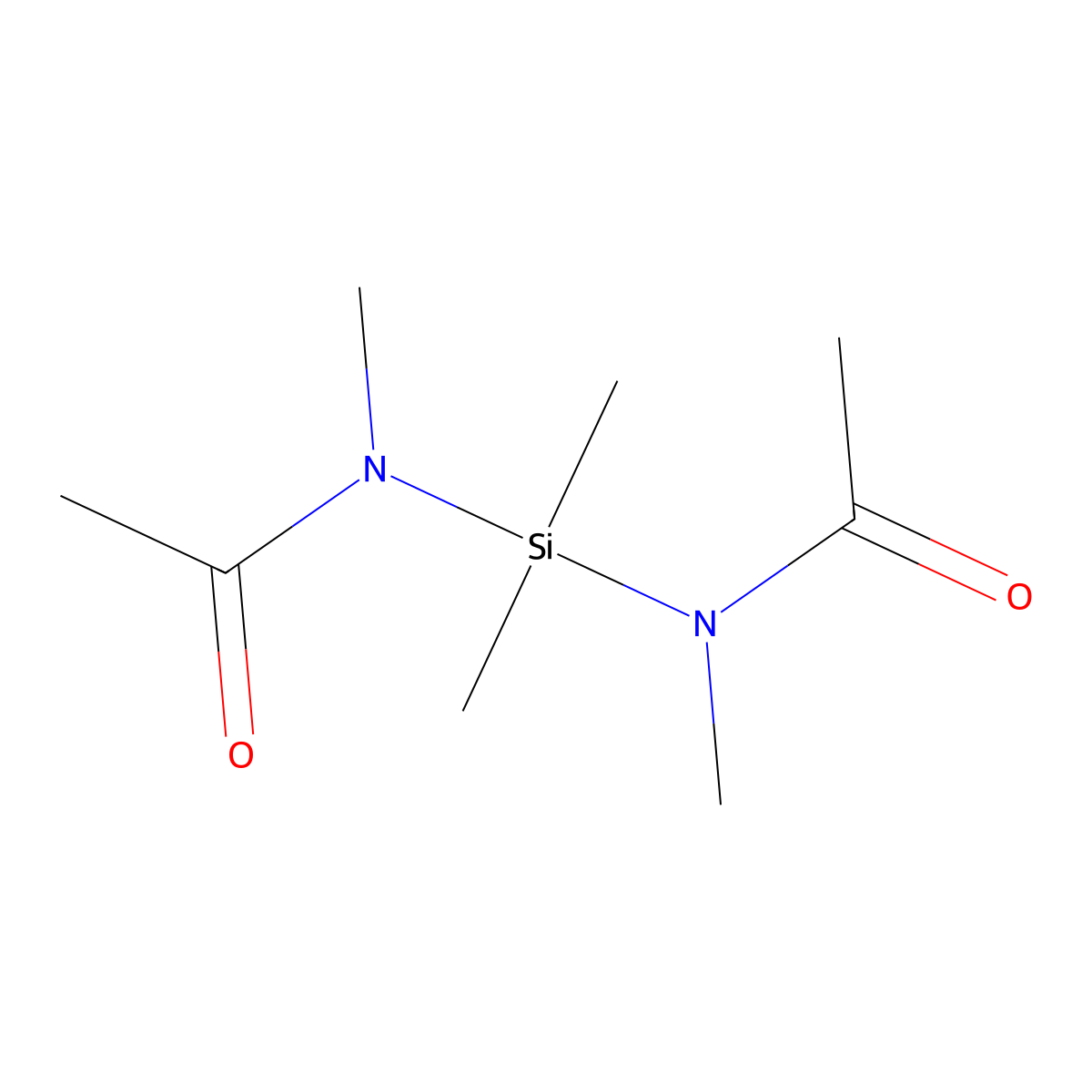 N,N'-(Dimethylsilylene)bis(N-methylacetamide) molecular structure, CAS 21654-66-0