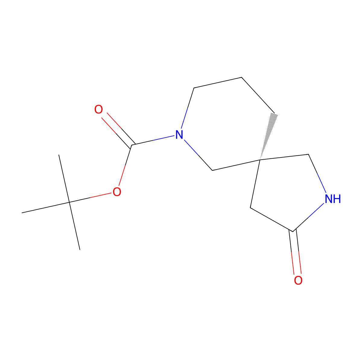 tert-butyl (5R)-3-oxo-2,7-diazaspiro[4.5]decane-7-carboxylate molecular structure, CAS 2165400-90-6