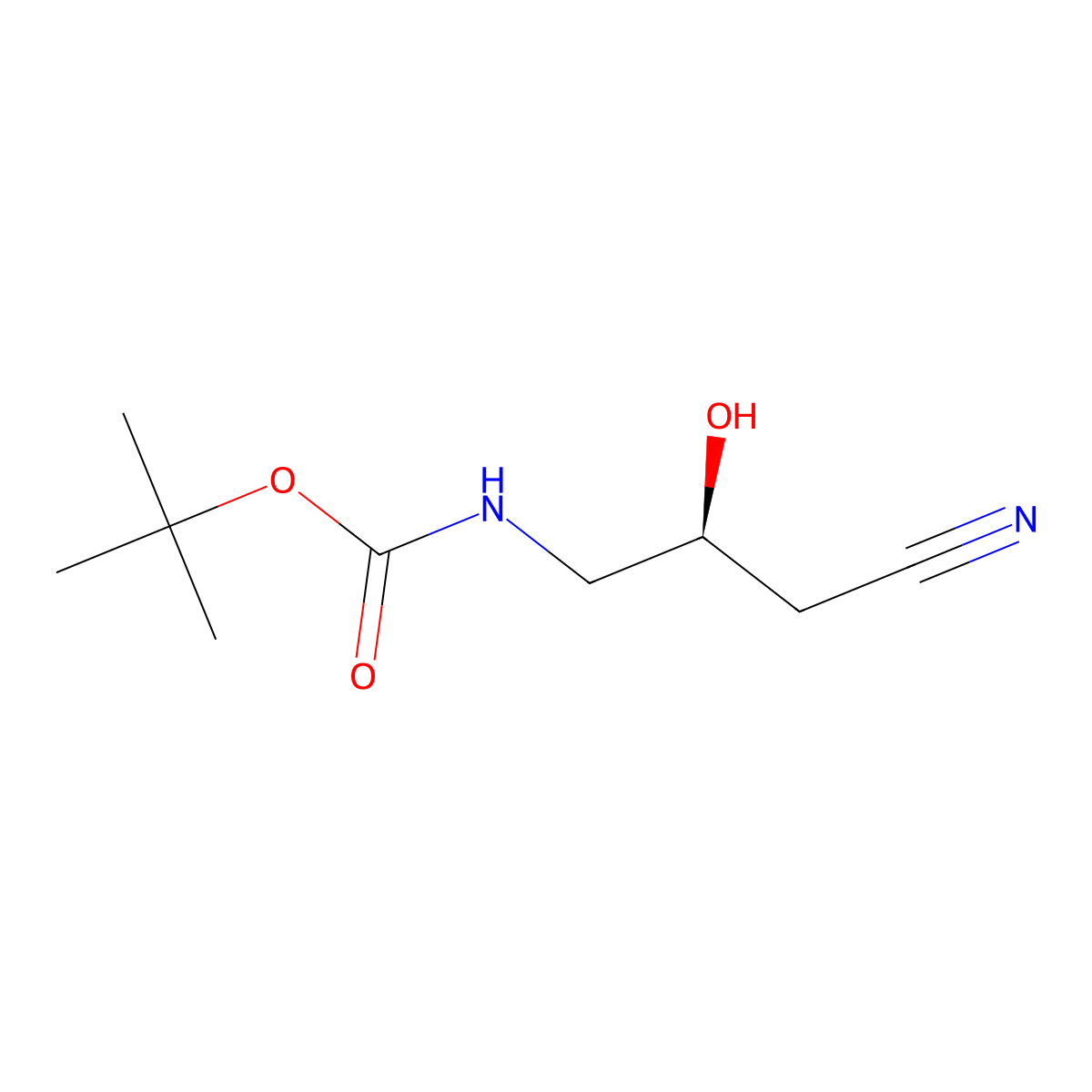 tert-butyl N-((2S)-3-cyano-2-hydroxypropyl)carbamate molecular structure, CAS 2165402-01-5