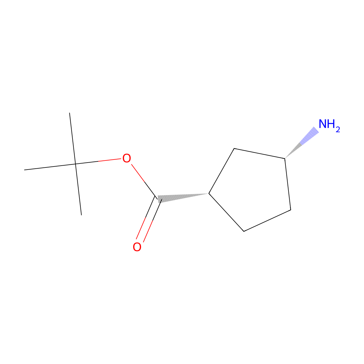tert-butyl (1S,3R)-3-aminocyclopentane-1-carboxylate molecular structure, CAS 2165402-70-8
