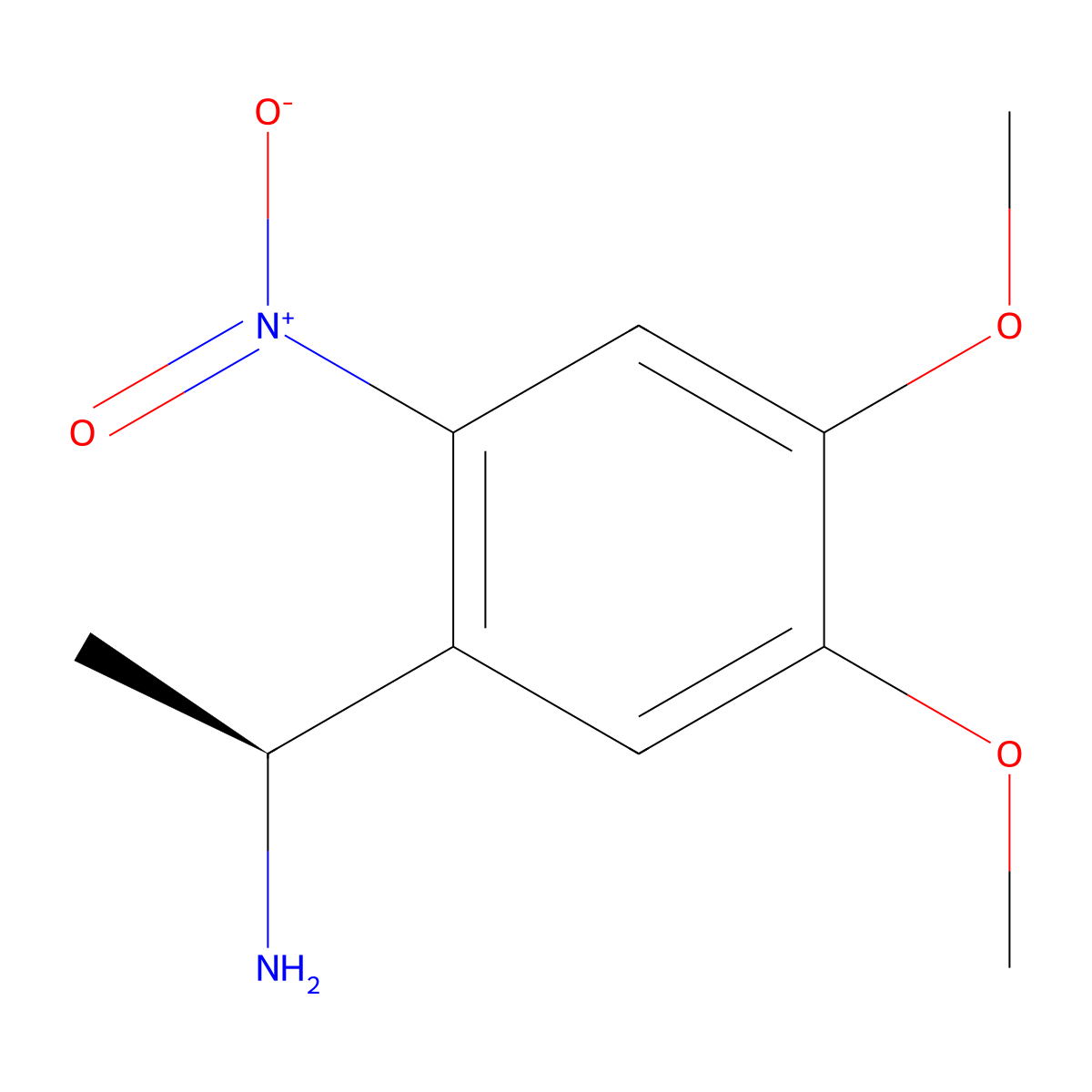 (1S)-1-(4,5-dimethoxy-2-nitrophenyl)ethan-1-amine molecular structure, CAS 2165403-27-8