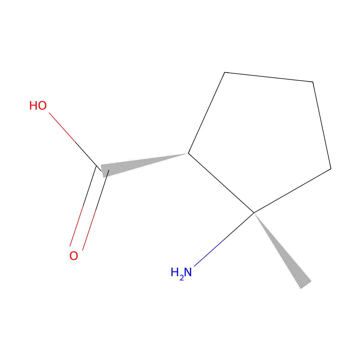 (1R,2R)-2-amino-2-methyl-cyclopentanecarboxylic acid molecular structure, CAS 2165408-56-8