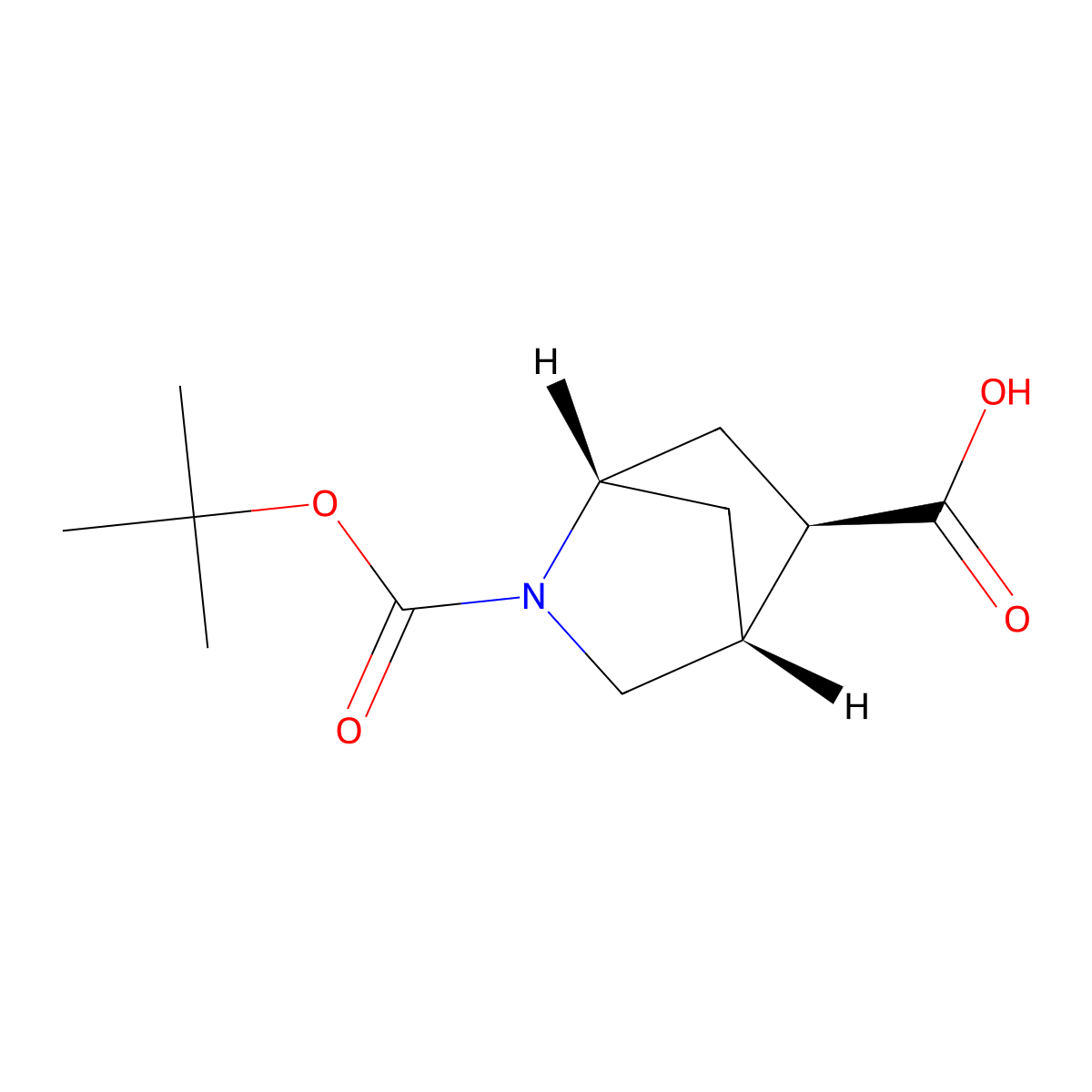 rac-(1R,4S,5S)-2-[(tert-butoxy)carbonyl]-2-azabicyclo[2.2.1]heptane-5-carboxylic acid molecular structure, CAS 2165408-95-5