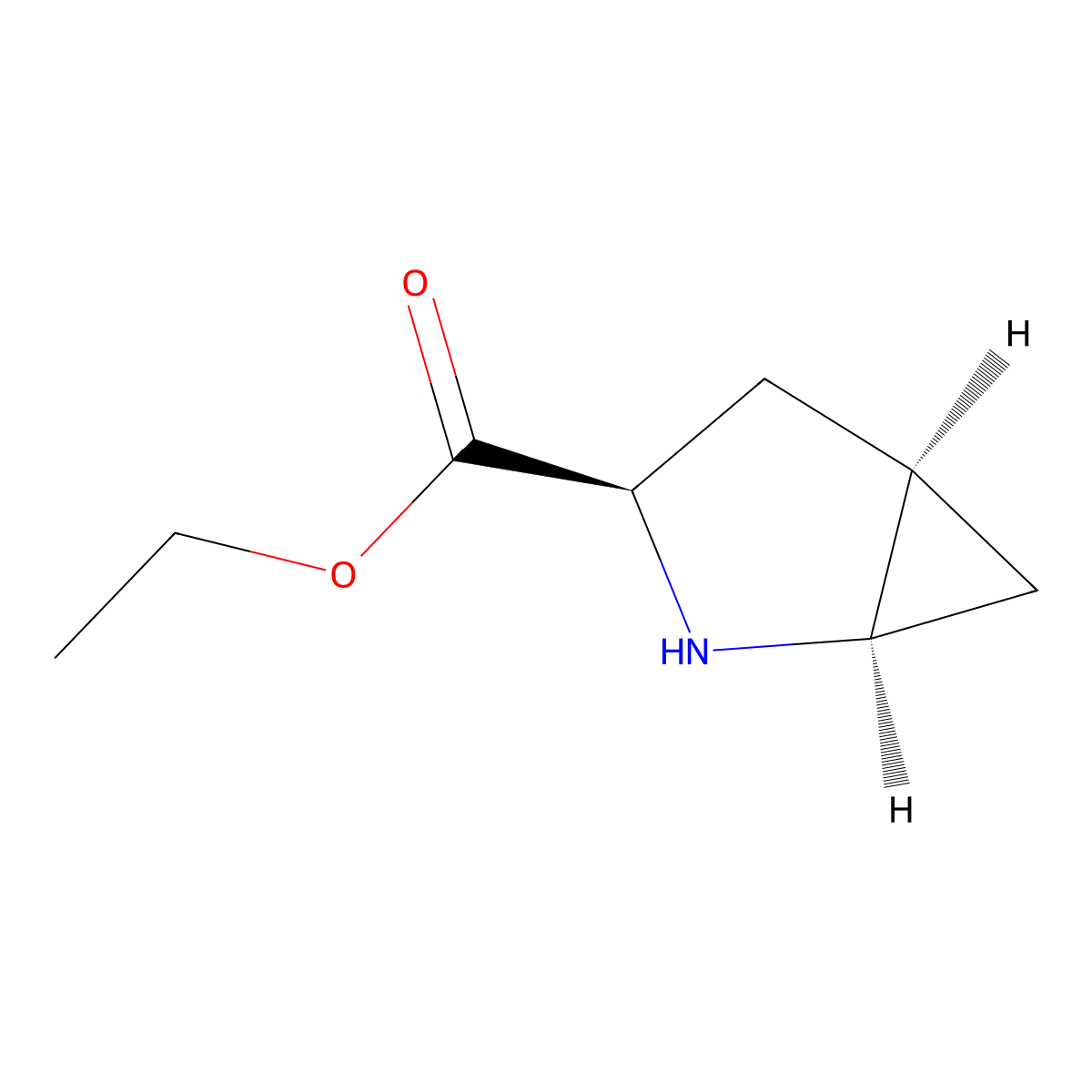 ethyl (1R,3R,5R)-2-azabicyclo[3.1.0]hexane-3-carboxylate molecular structure, CAS 2165408-99-9