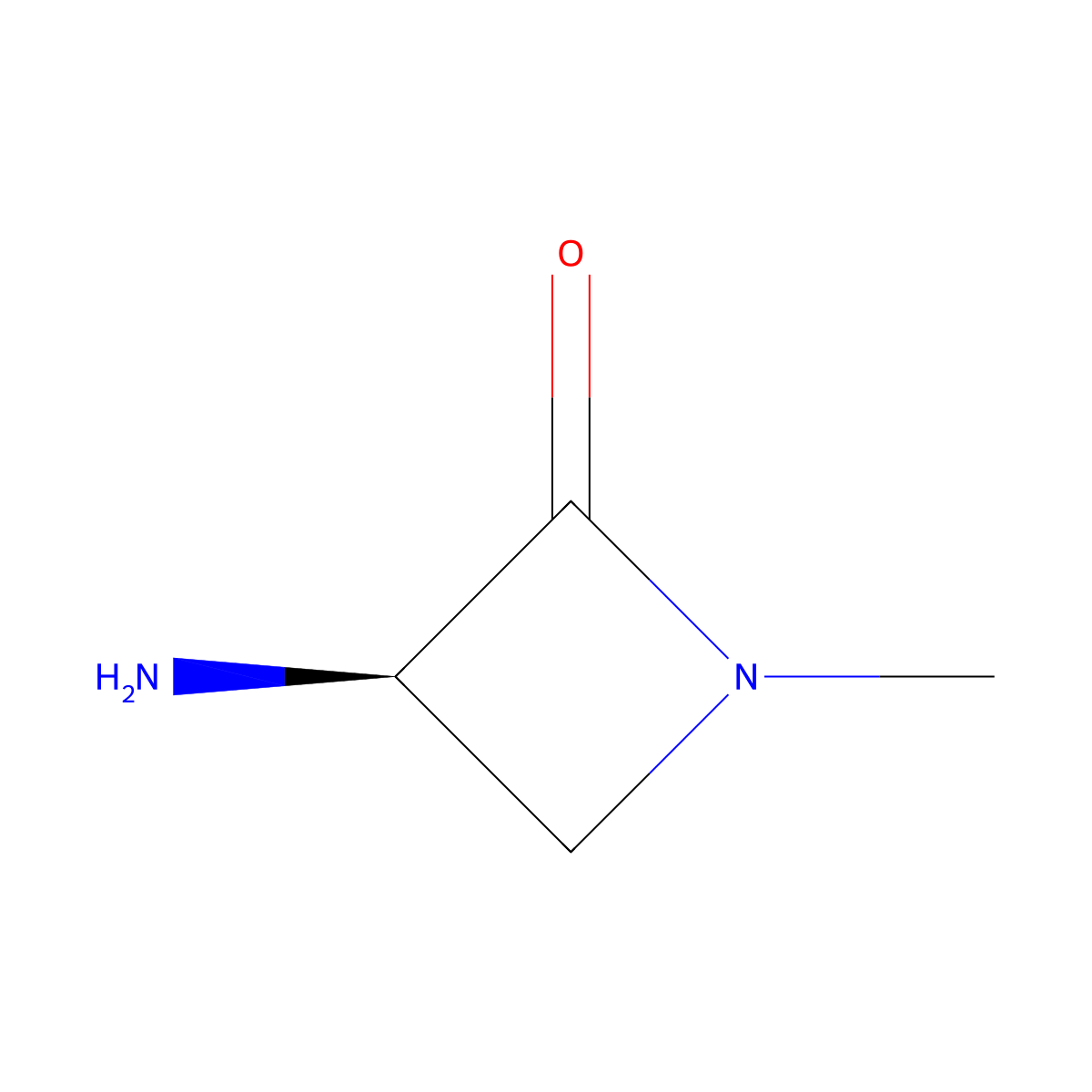 (3R)-3-amino-1-methylazetidin-2-one molecular structure, CAS 2165410-74-0