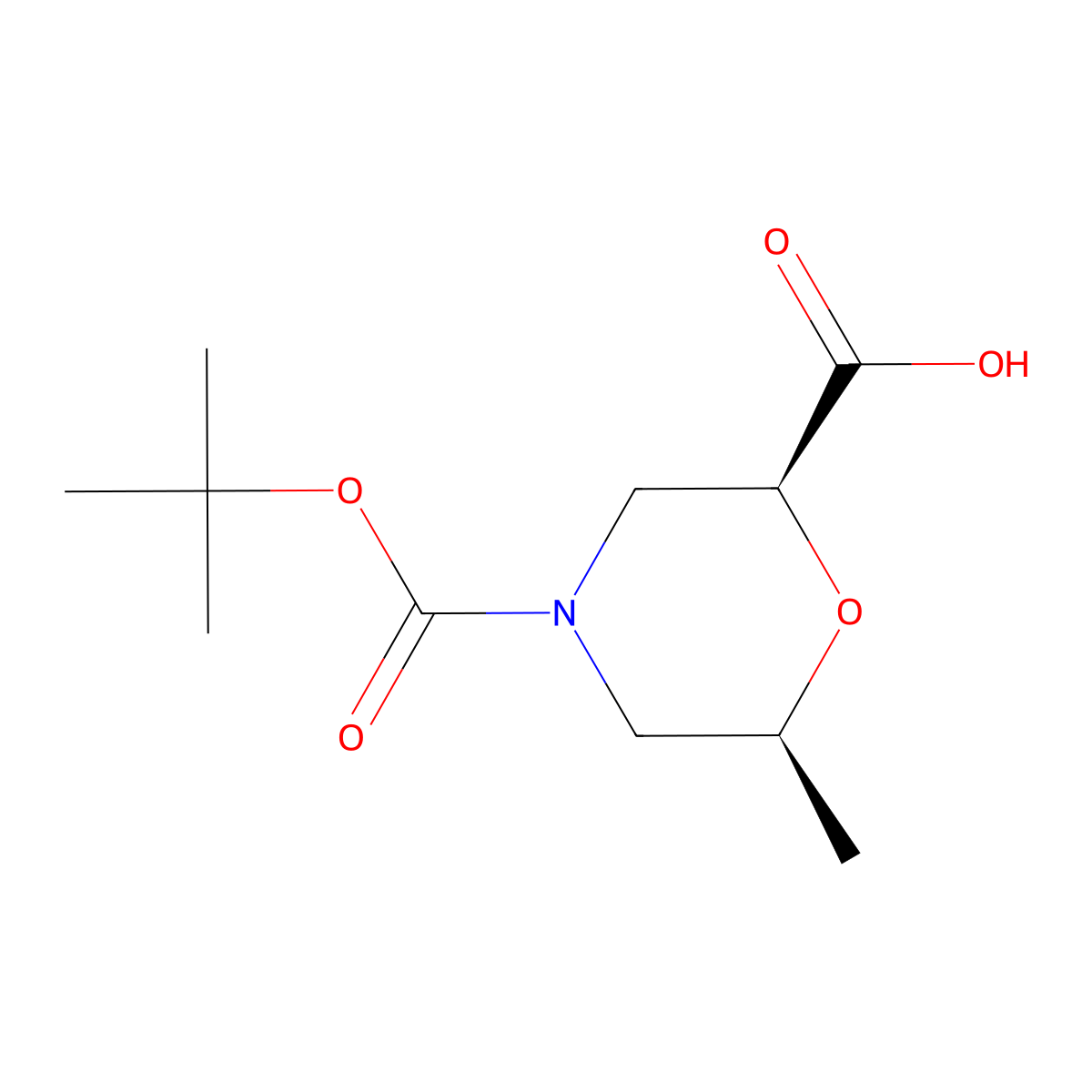 (2S,6S)-4-(tert-butoxycarbonyl)-6-methylmorpholine-2-carboxylic acid molecular structure, CAS 2165414-92-4