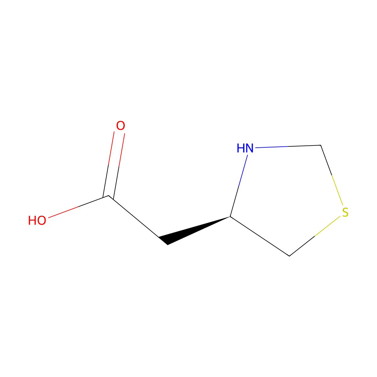 2-[(4R)-1,3-thiazolidin-4-yl]acetic acid molecular structure, CAS 2165421-97-4
