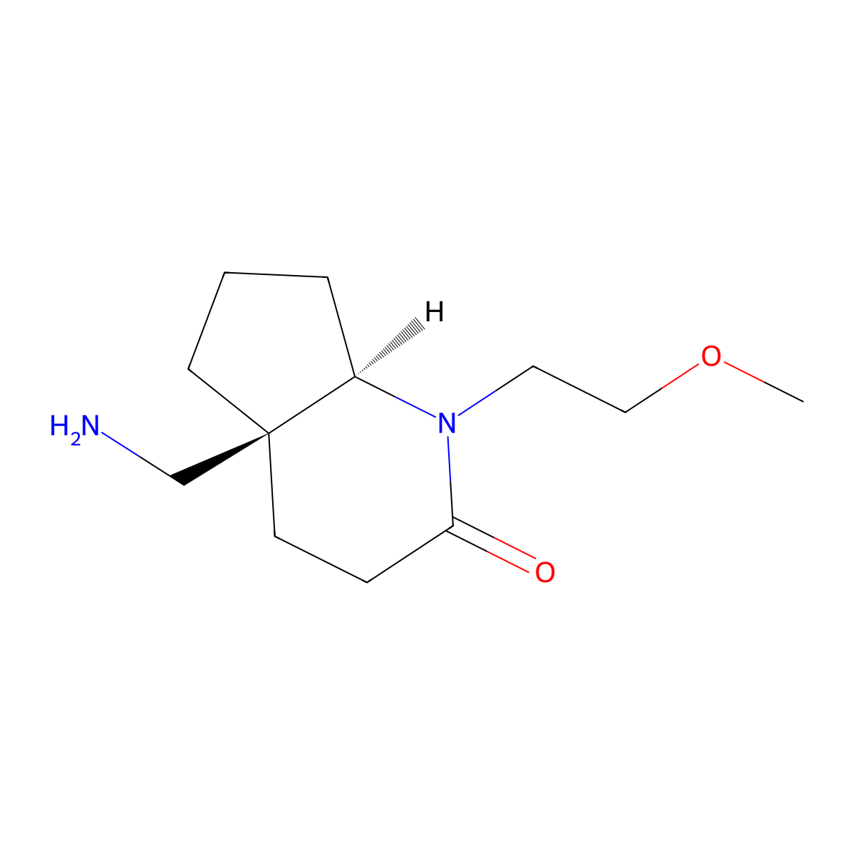 (4aS,7aR)-4a-(aminomethyl)-1-(2-methoxyethyl)octahydro-2H-cyclopenta[b]pyridin-2-one molecular structure, CAS 2165423-03-8