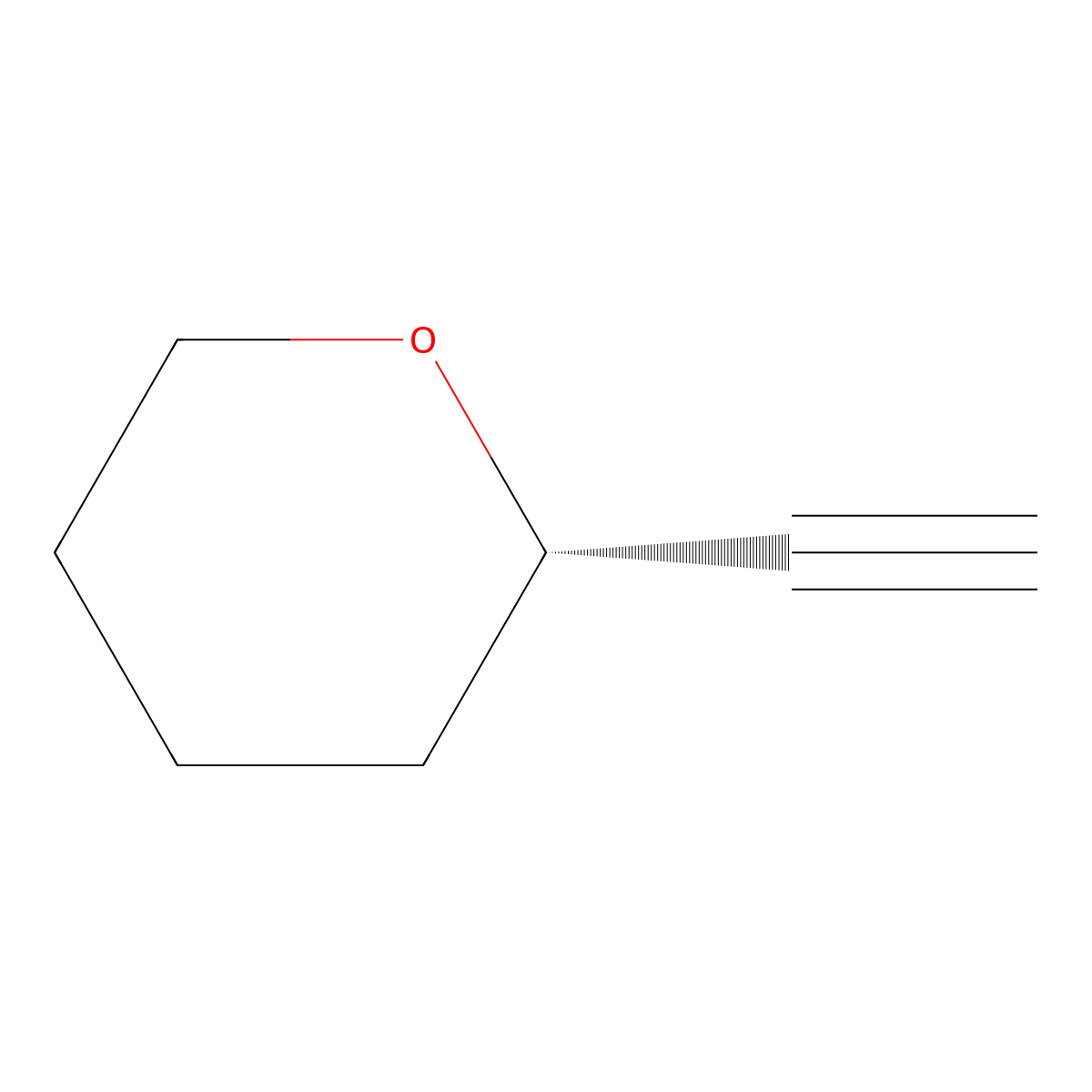 (2S)-2-Ethynyloxane molecular structure, CAS 2165426-16-2