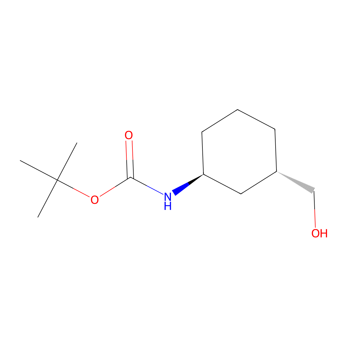 tert-butyl N-[(1S,3S)-3-(hydroxymethyl)cyclohexyl]carbamate molecular structure, CAS 2165427-41-6